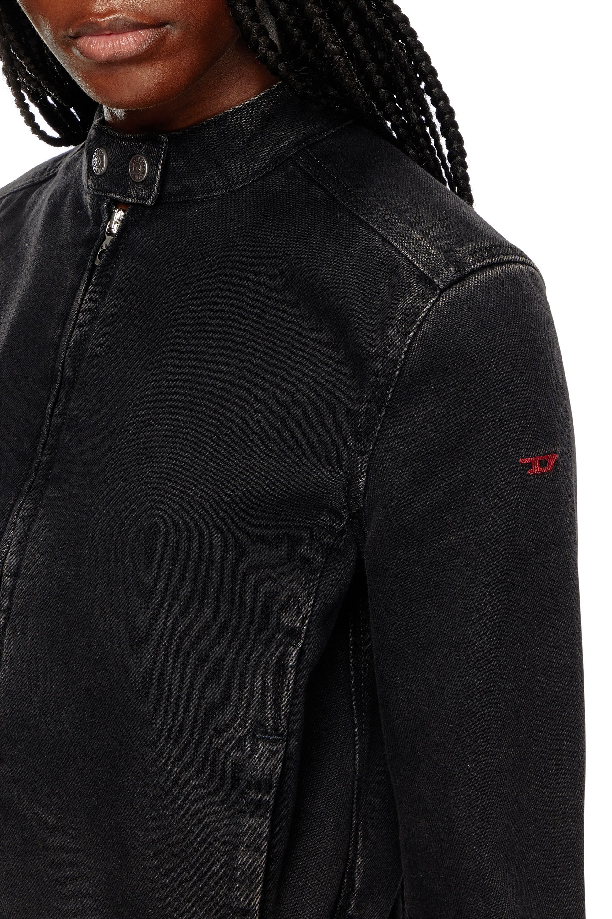 Diesel - DE-MORNIN, Woman Moto jacket in denim in Black - Image 5