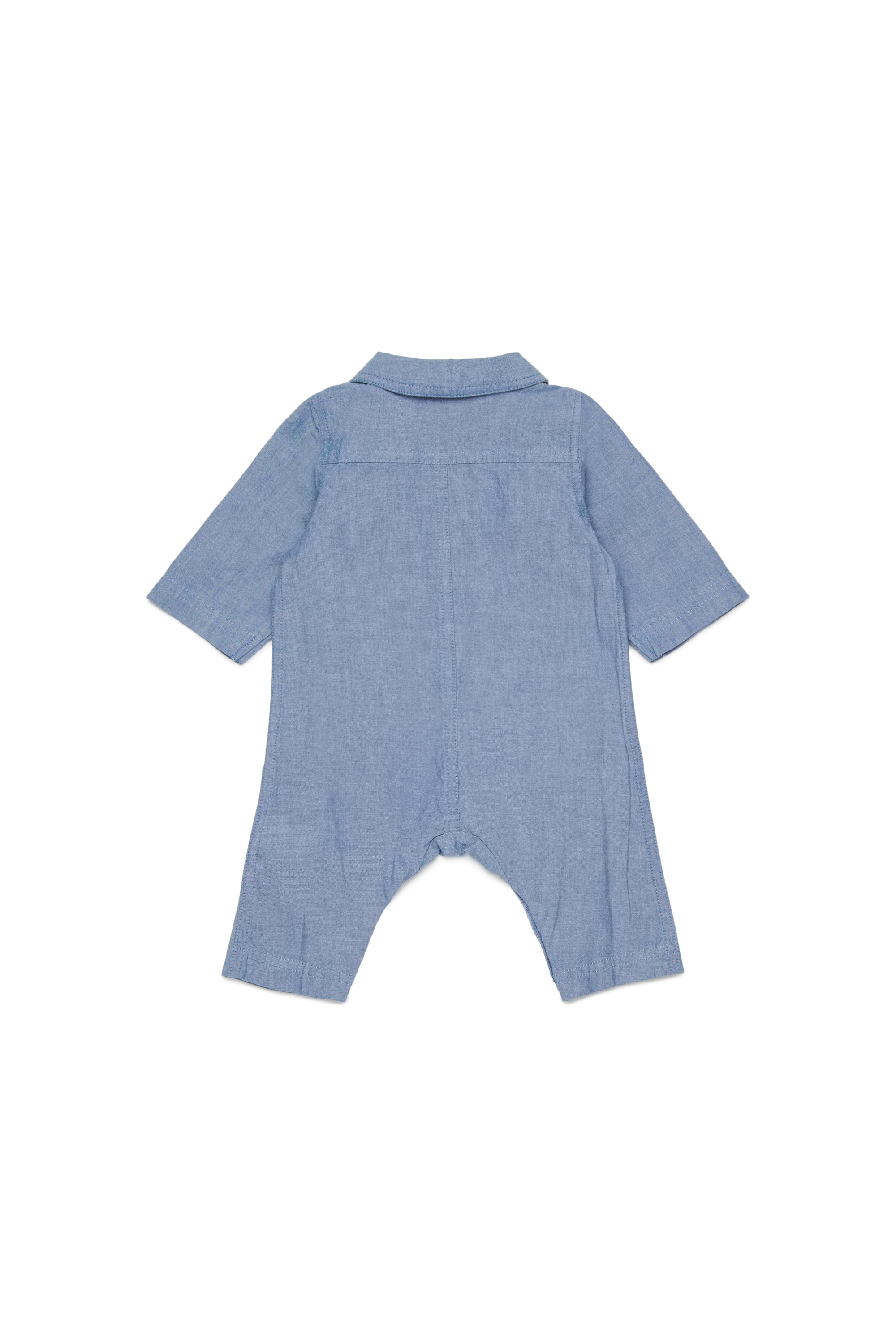 Diesel - JUSTY-NB, Unisex Baumwoll-Jumpsuit mit bestickten Taschen in Blau - 2