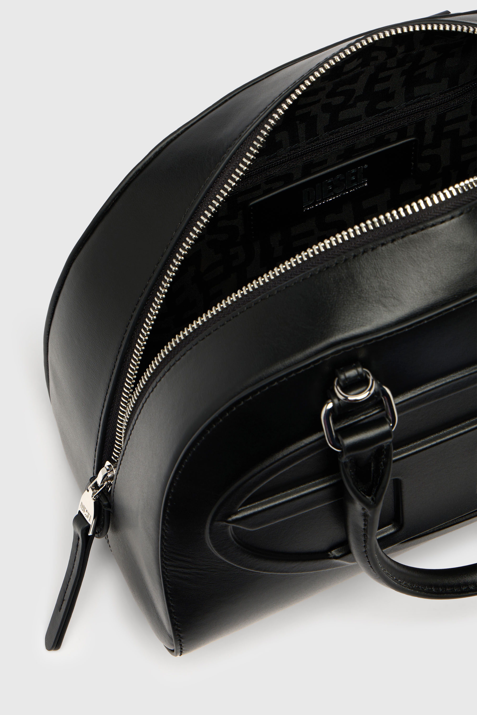 Diesel - 1DR DOME TOP HANDLE, Damen 1DR Dome-Bowling-Tasche aus Leder in Schwarz - 6