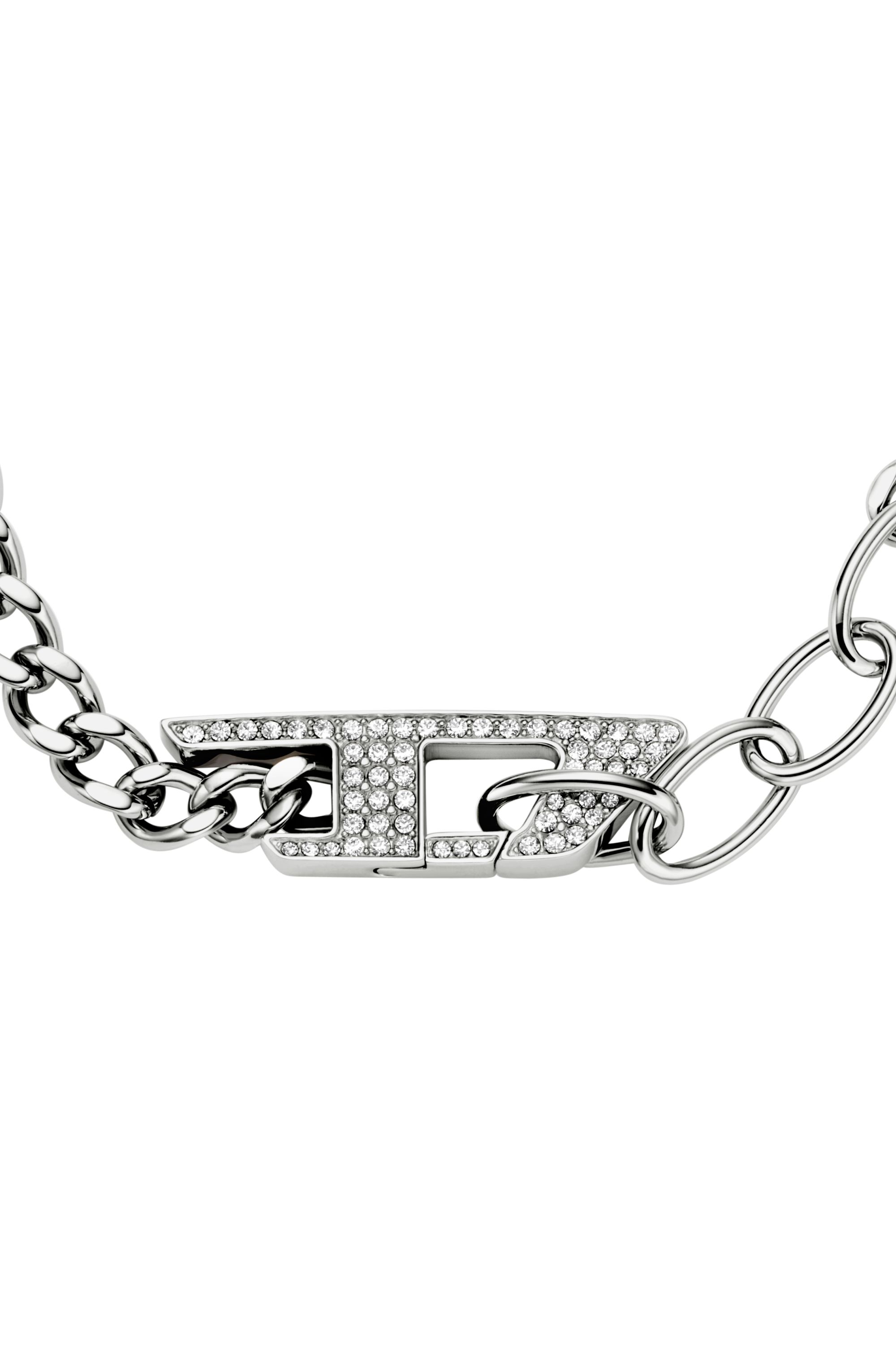 Diesel - DX1627040 JEWELLERY, Unisex's Stainless steel glitz chain bracelet in Silver - 2