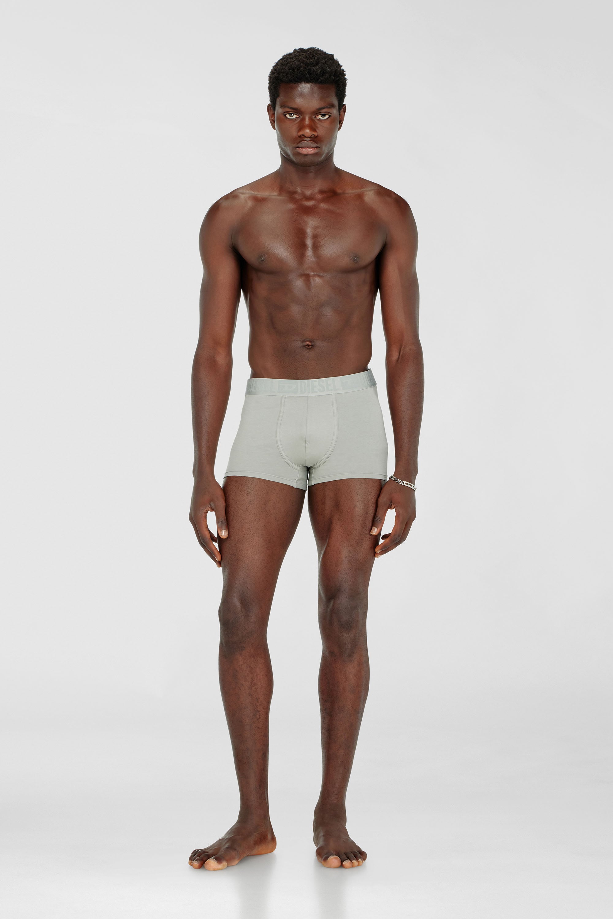 Diesel - MIKE-D-CORE-3PACK, Herren Boxershorts aus Baumwollstretch mit tonalem Bund im Dreierpack in Grau/Schwarz - 2