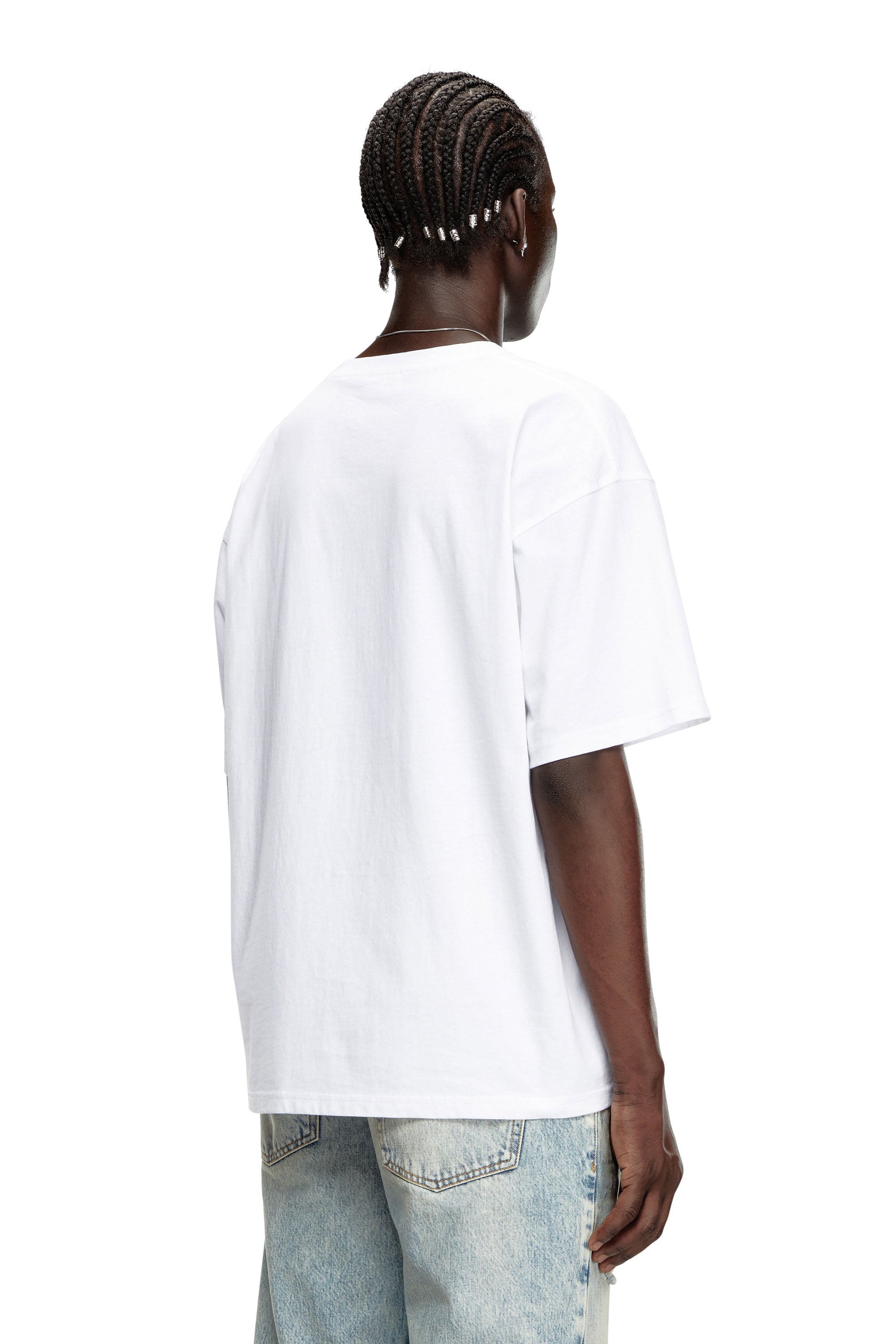 Diesel - T-BOXT-LAB, Herren T-Shirt mit Jacquard-Logo-Patch in Wei&szlig; - 4