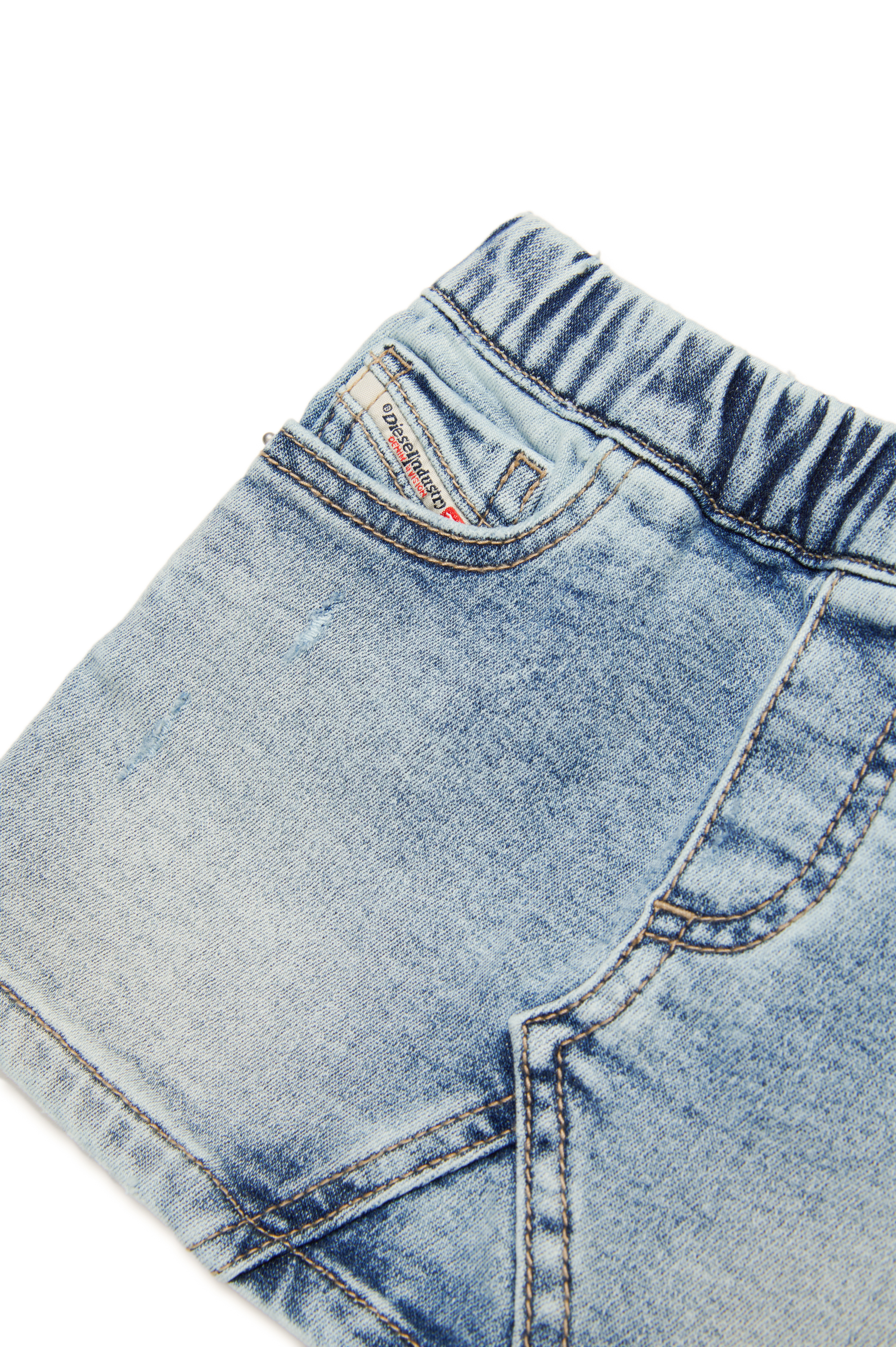 Diesel - GERRYB JJJ, Damen Kurzer Rock aus JoggJeans mit vielgetragenem Look in Hellblau - 4