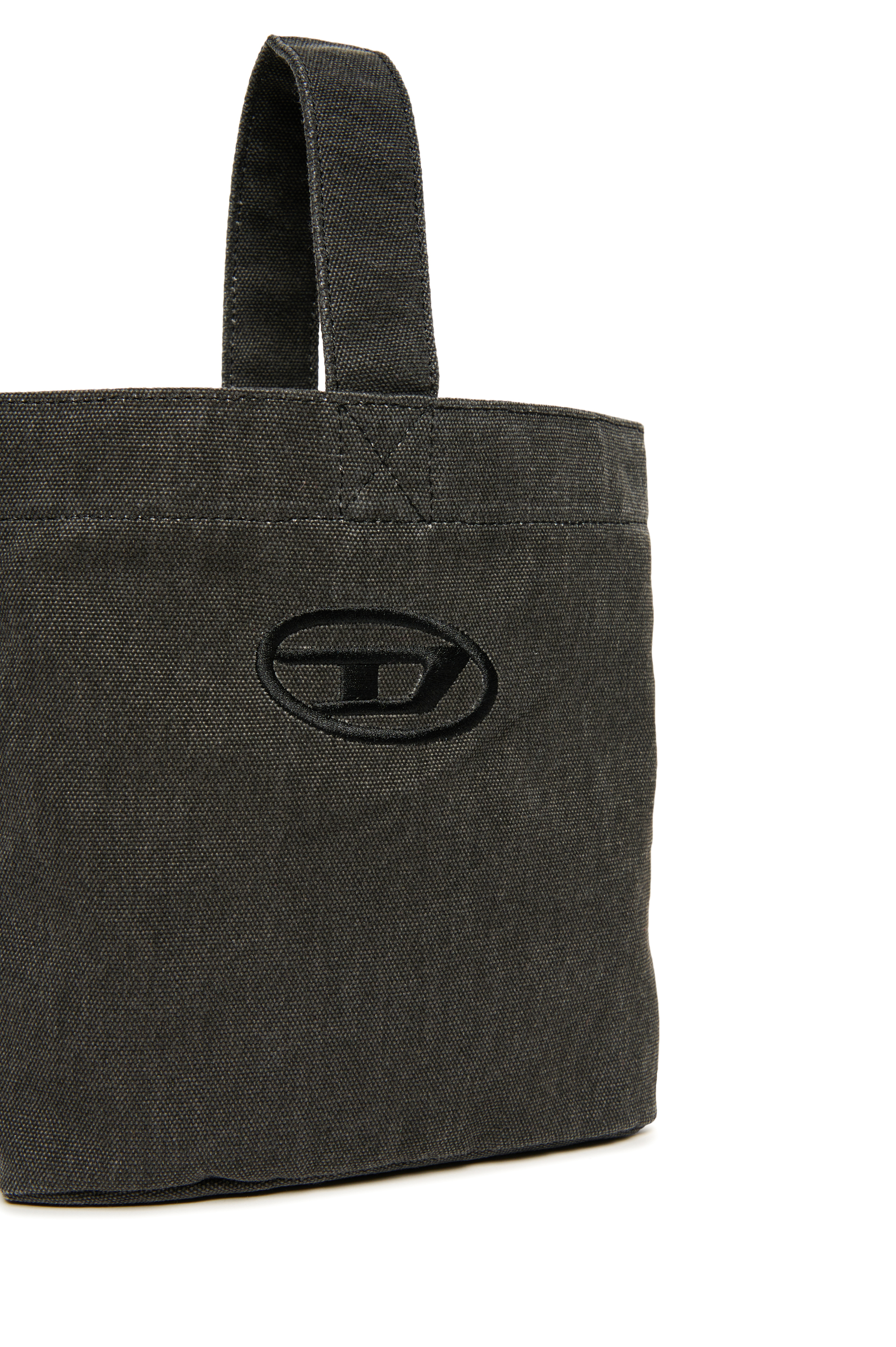 Diesel - WMATTIS, Damen Beuteltasche aus Canvas mit Oval D-Stickerei in Schwarz - 4