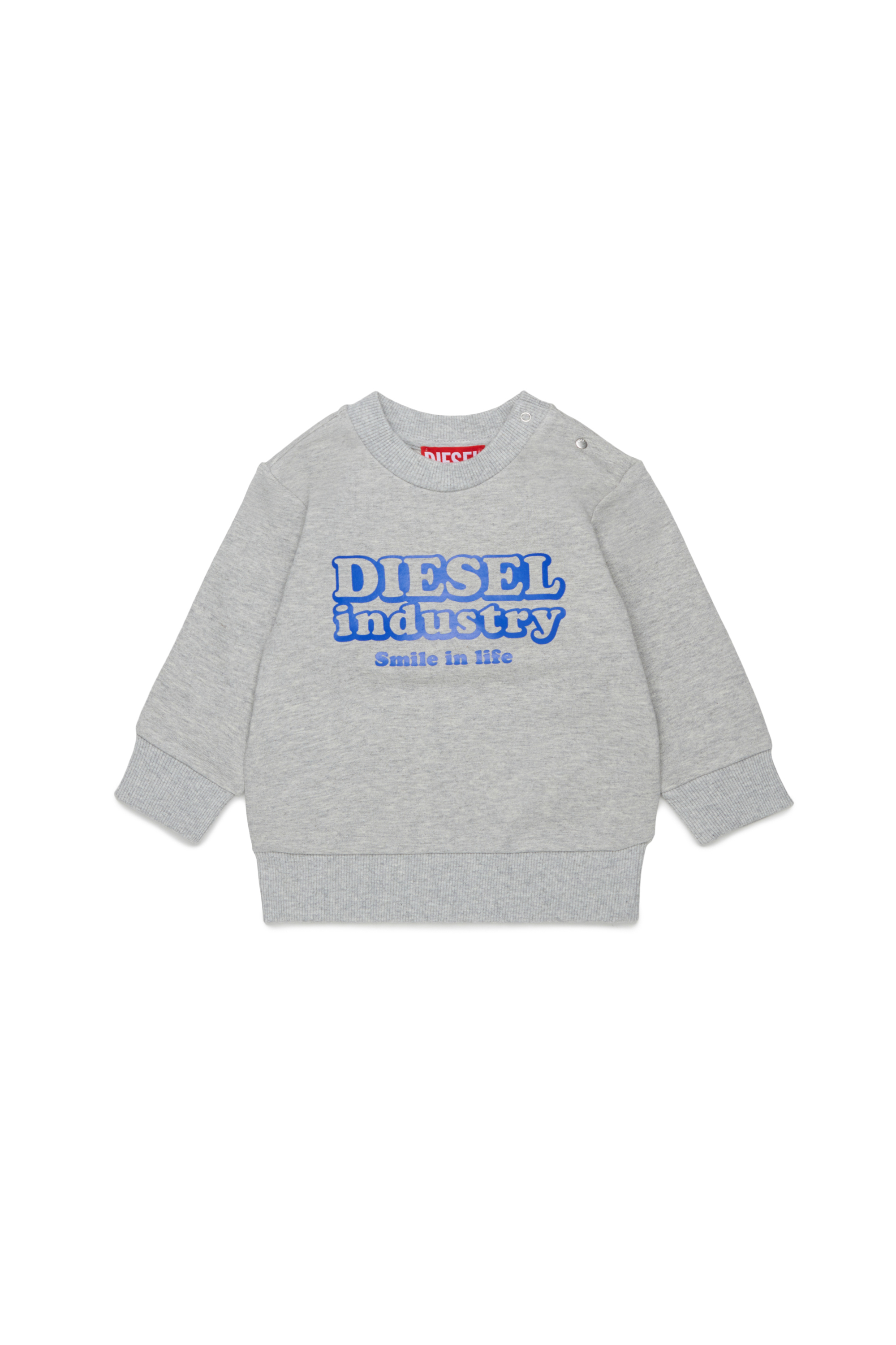 Diesel - SLODIMB, Herren Baumwoll-Sweatshirt mit Diesel Industry Print in Grau - 1