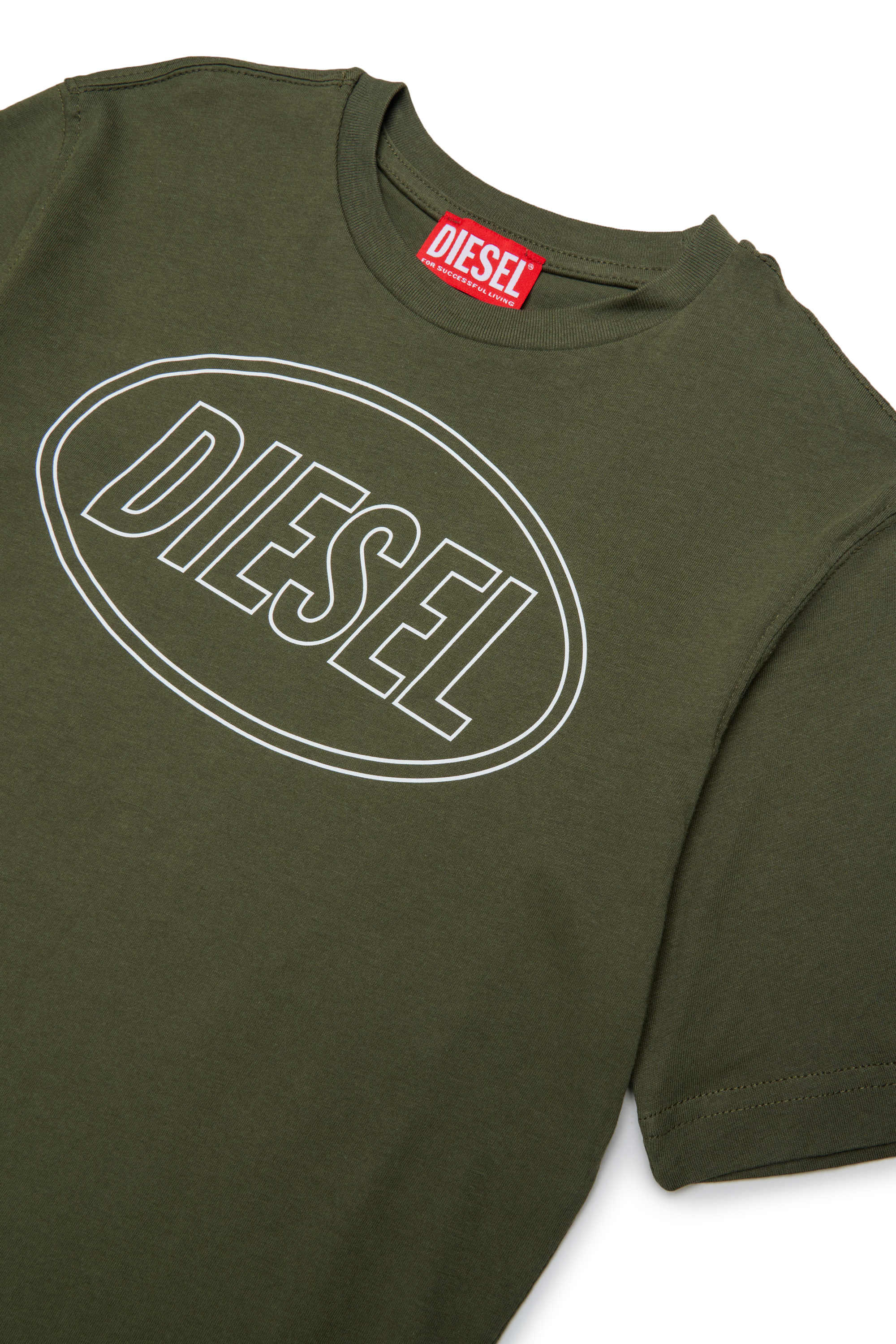Diesel - TCIRCLE OVER, Herren Baumwoll-T-Shirt mit Diesel-Print in Armeegr&uuml;n - 3