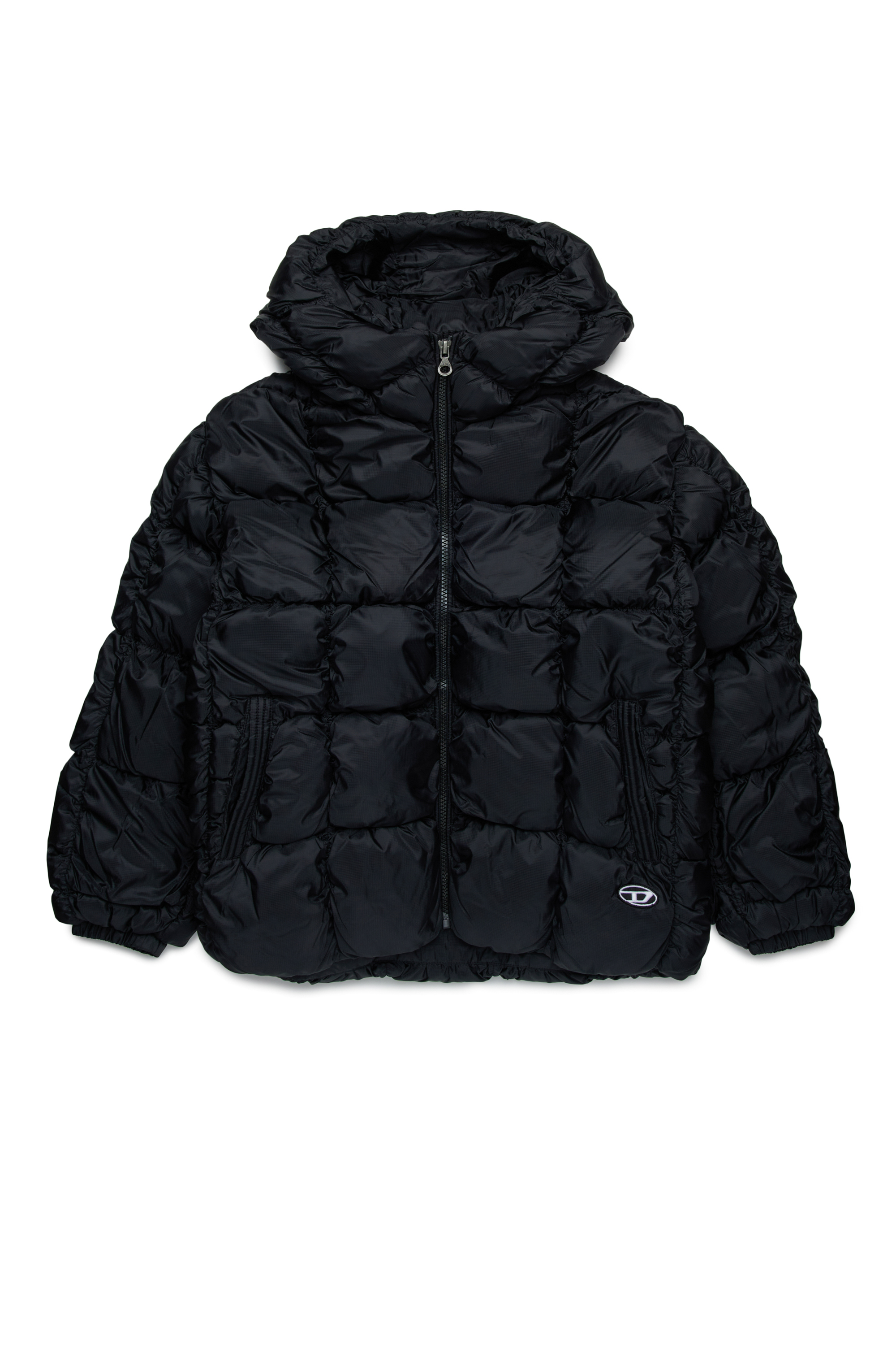 Diesel - JRAMBOLS, Unisex Puffer-Jacke mit Karo-Steppung in Schwarz - 1