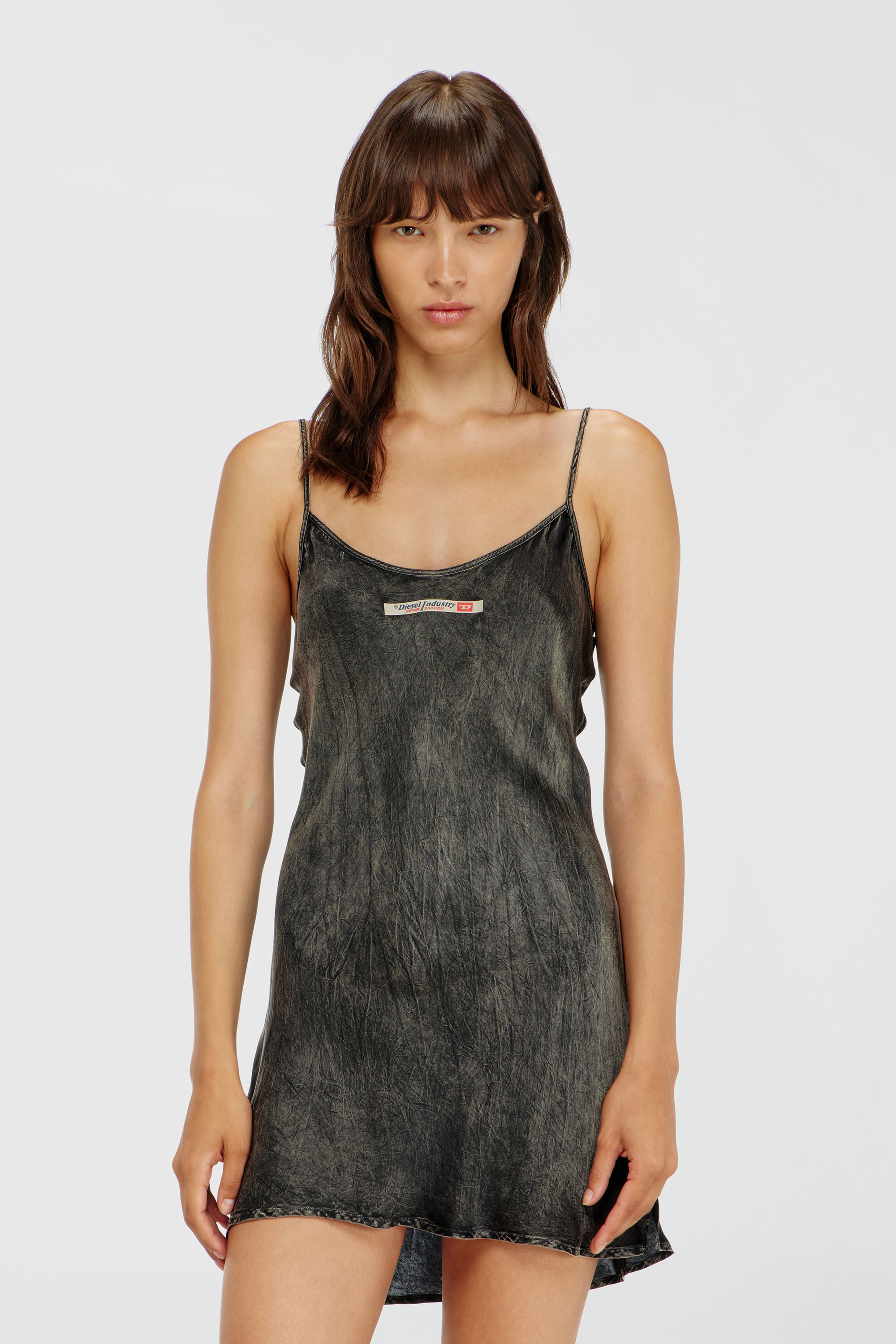 Diesel - CASSIDY-DNM, Damen Tr&auml;gerkleid aus Viskose mit Spaghettitr&auml;gern in Schwarz - 1