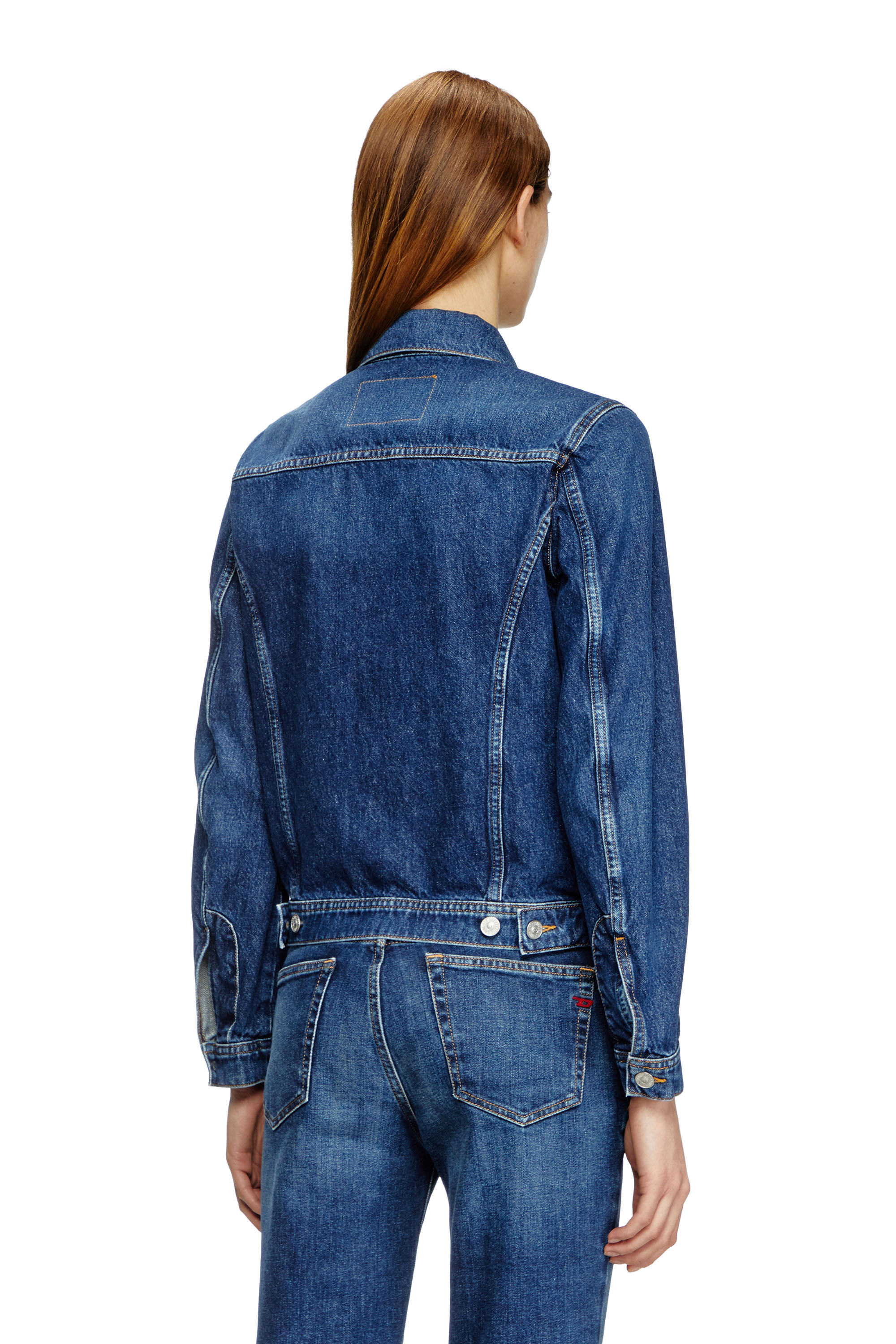 Diesel - DE-BONNY, Damen Truckerjacke aus Denim in Dunkelblau - 4