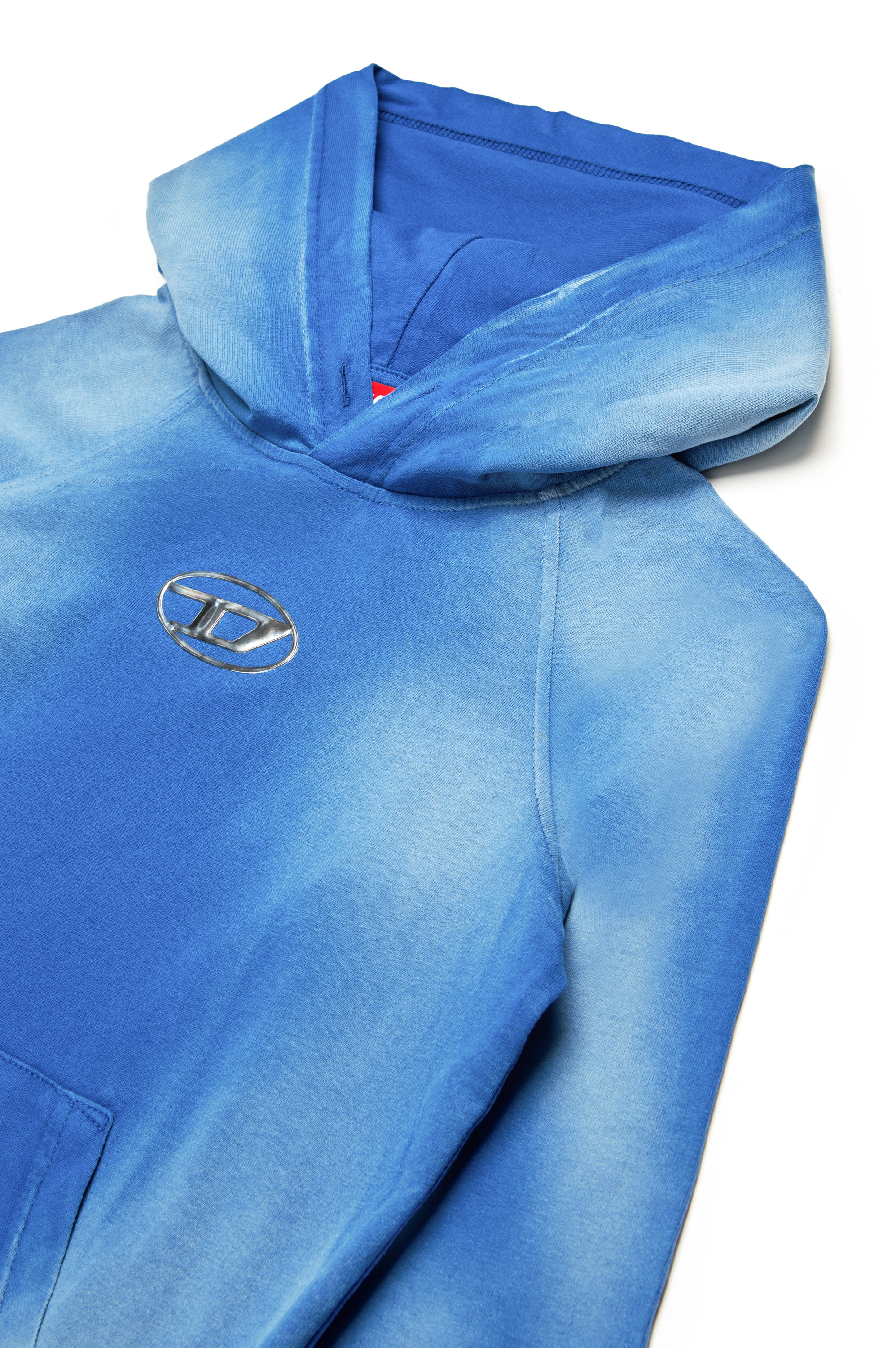 Diesel - SROXTHOOD, Herren Kapuzenpullover mit solarisiertem Effekt in Blau - 3