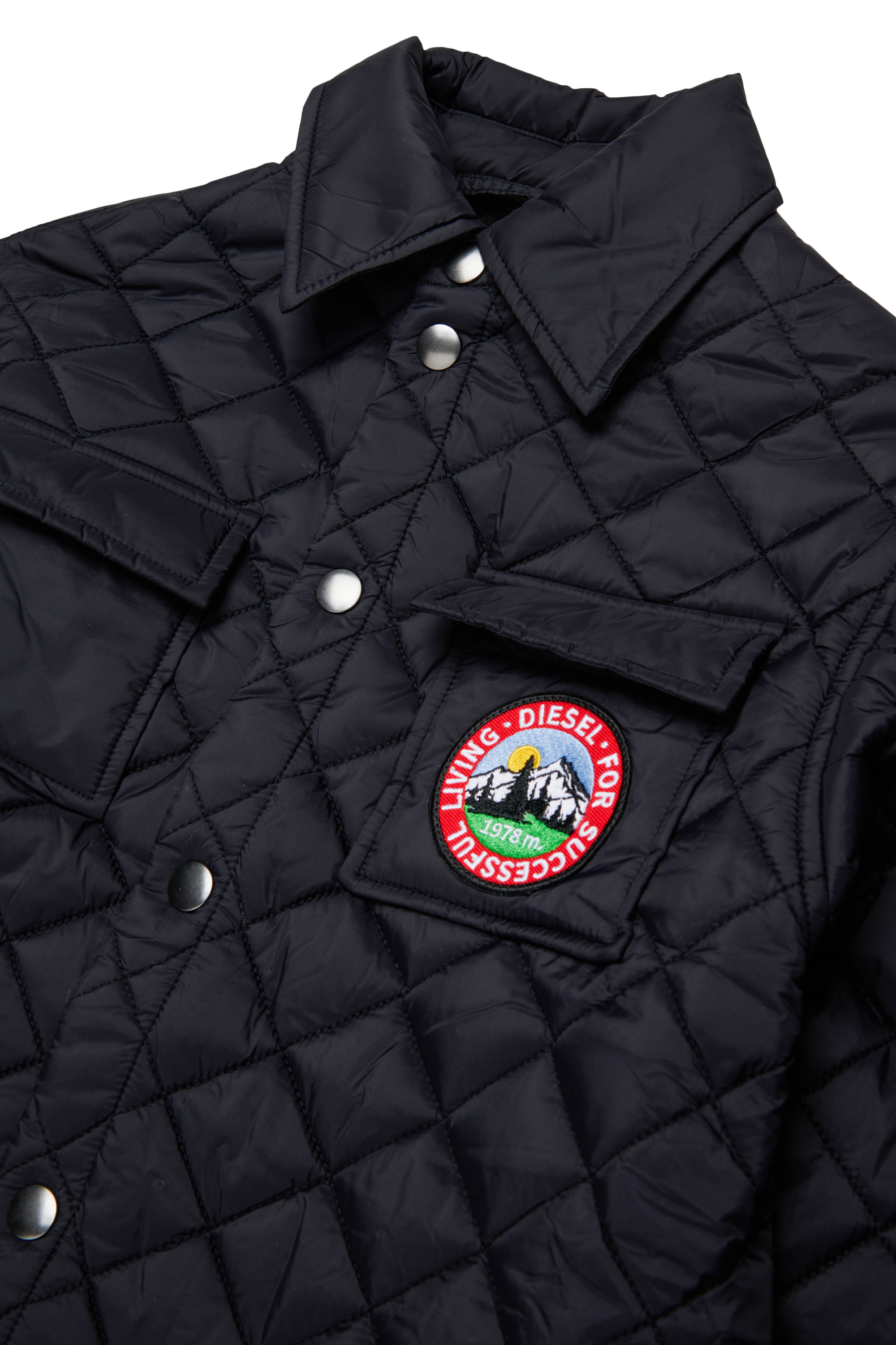 Diesel - JMONTY, Unisex's Shirt jacket in quilted nylon in Black - 3