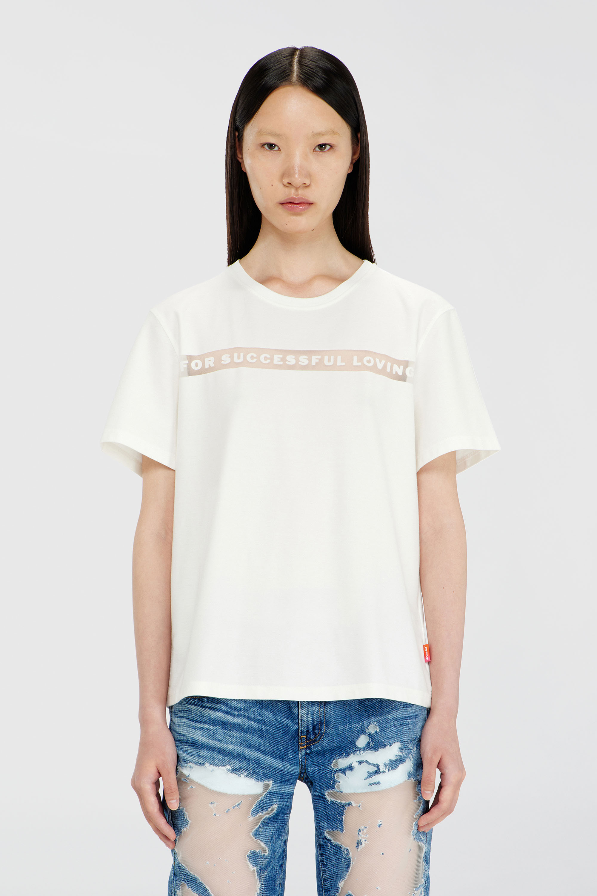 Diesel - PR-T-NOTS-CHI-R, Unisex T-Shirt mit For Successful Loving Logo in Wei&szlig; - 5