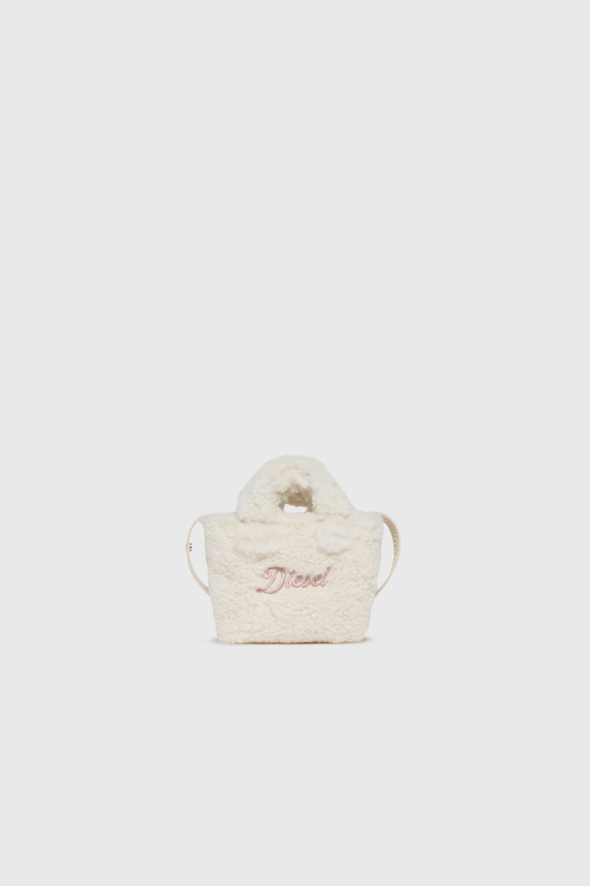 Diesel - WIXIT, Damen WIXIT - Mini-Tasche aus Teddy-Fleece in Wei&szlig; - 1
