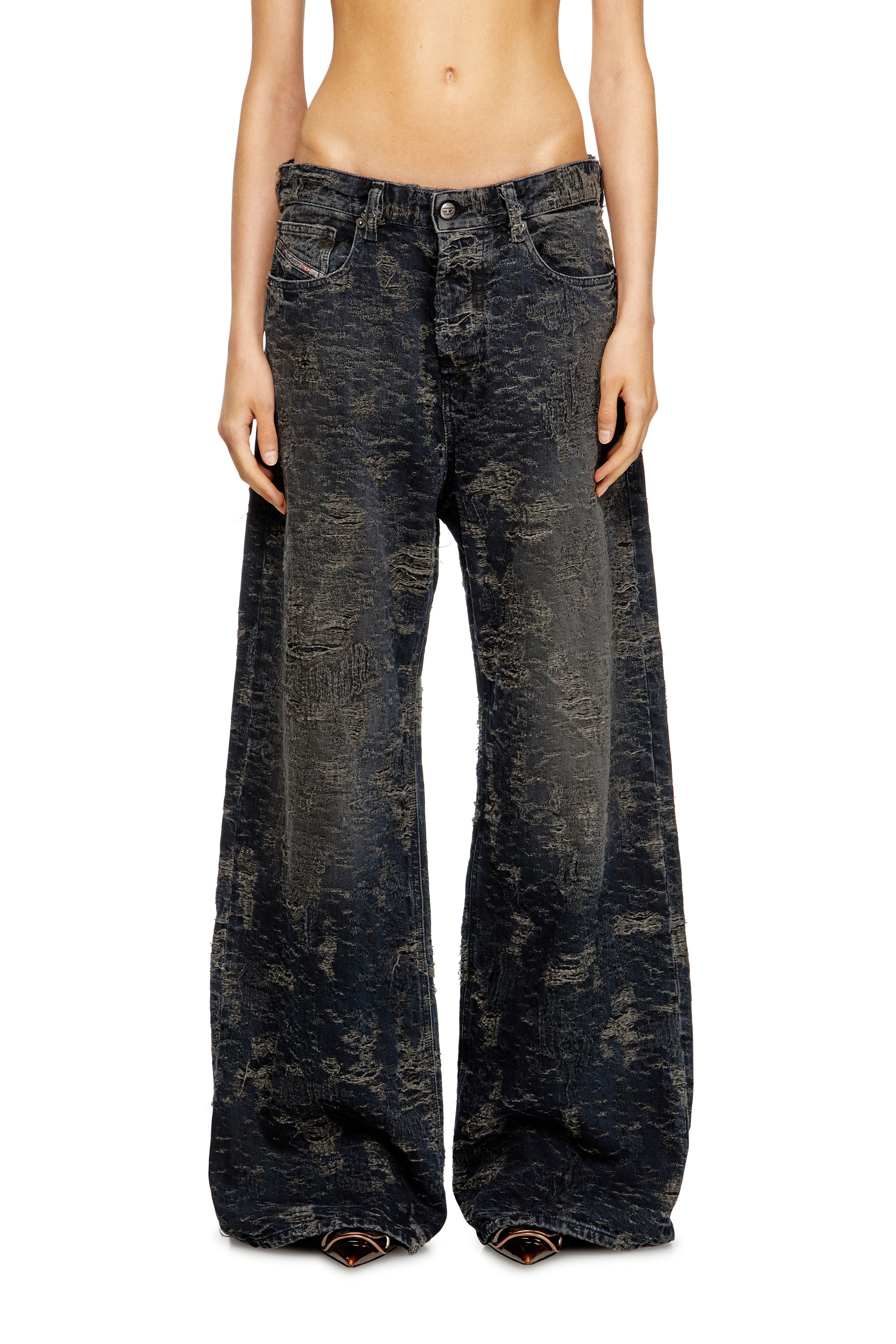 Diesel - Damen Relaxed Jeans 1996 D-Sire 007BV, Schwarz/Dunkelgrau - 1