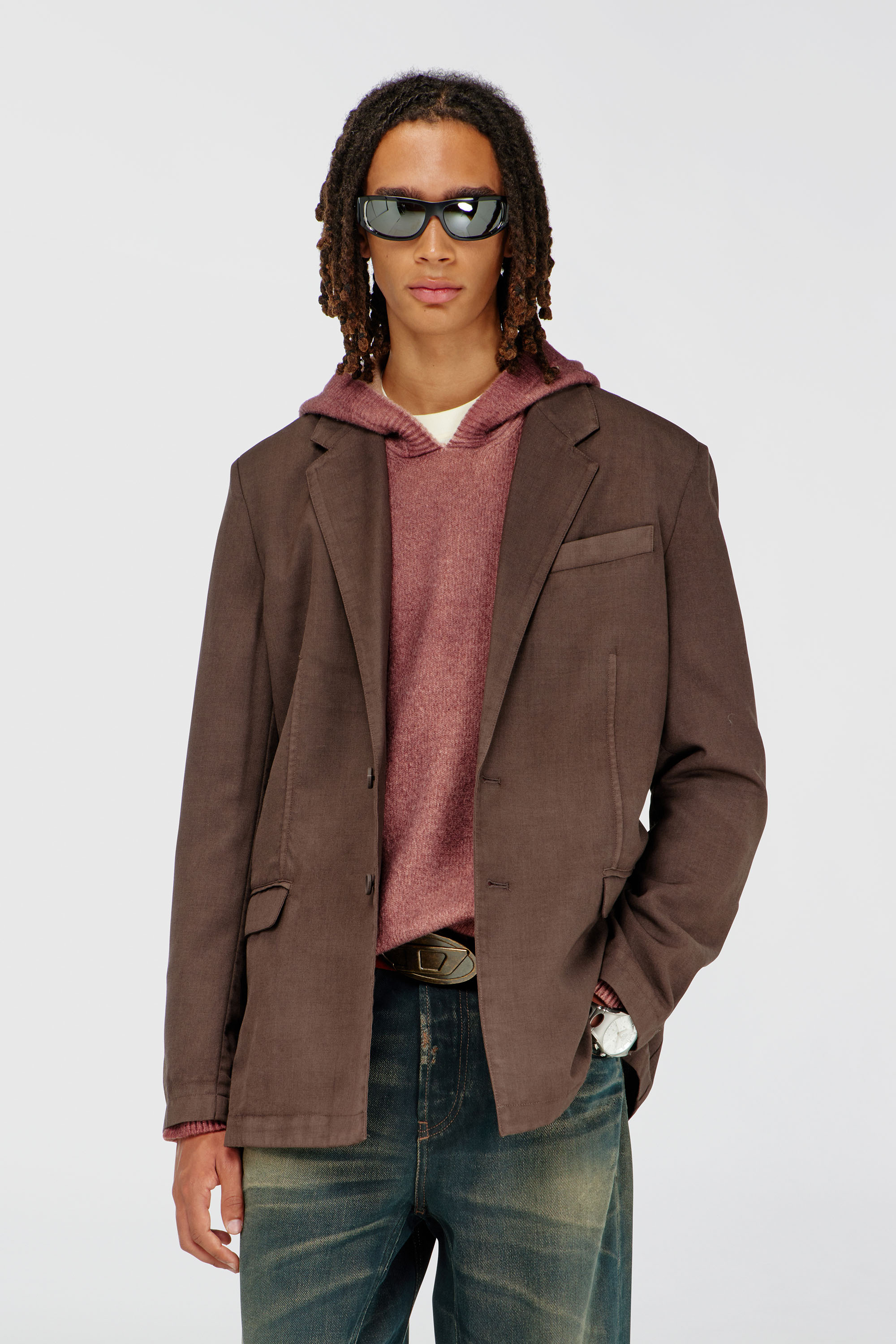 Diesel - J-CREED-AECB, Herren Blazer aus stretchwolle in Braun - 1