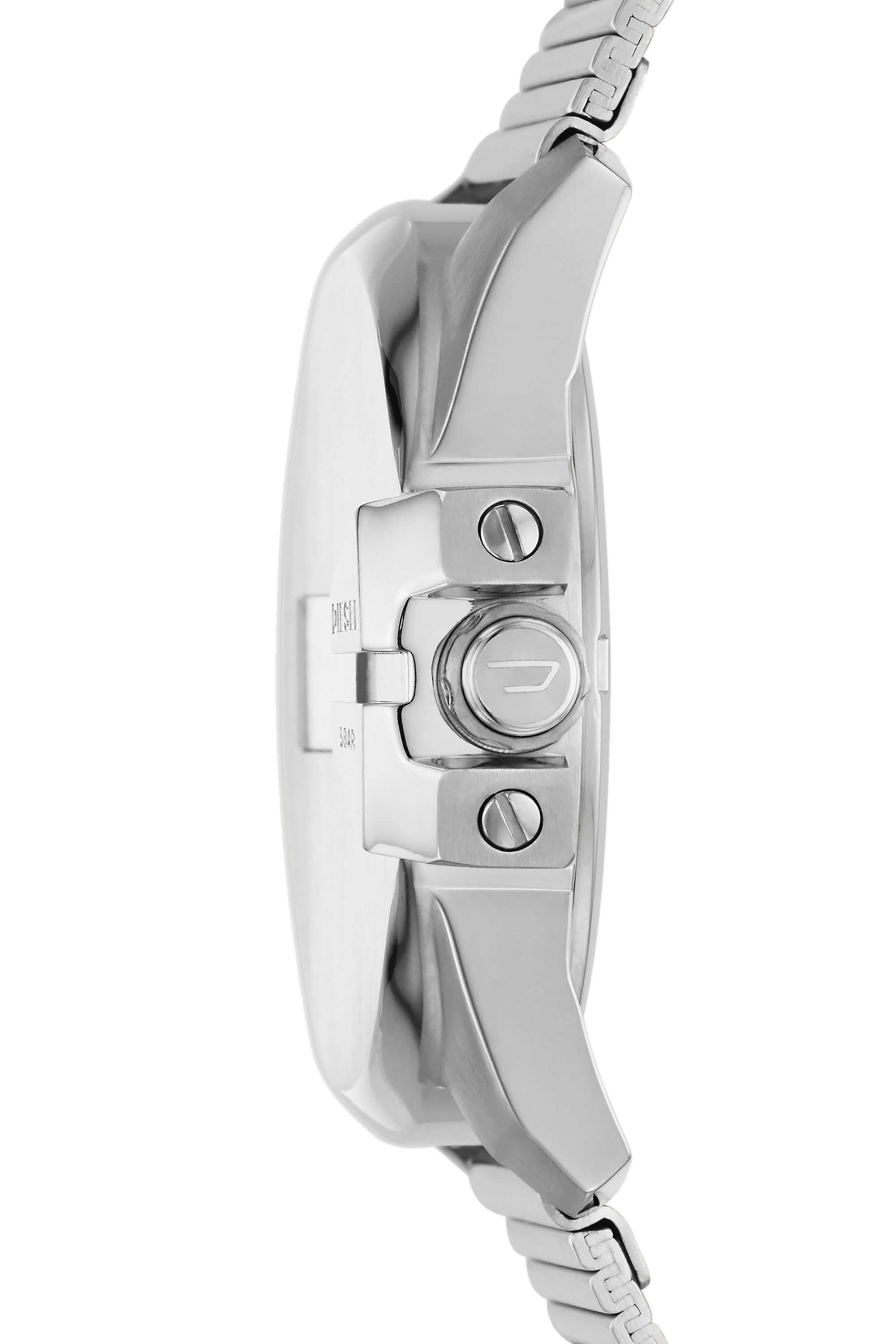 Diesel - DZ1962, Unisex Baby Chief-Armbanduhr mit digitalem Uhrwerk und Edelstahlarmband in Silber - 3