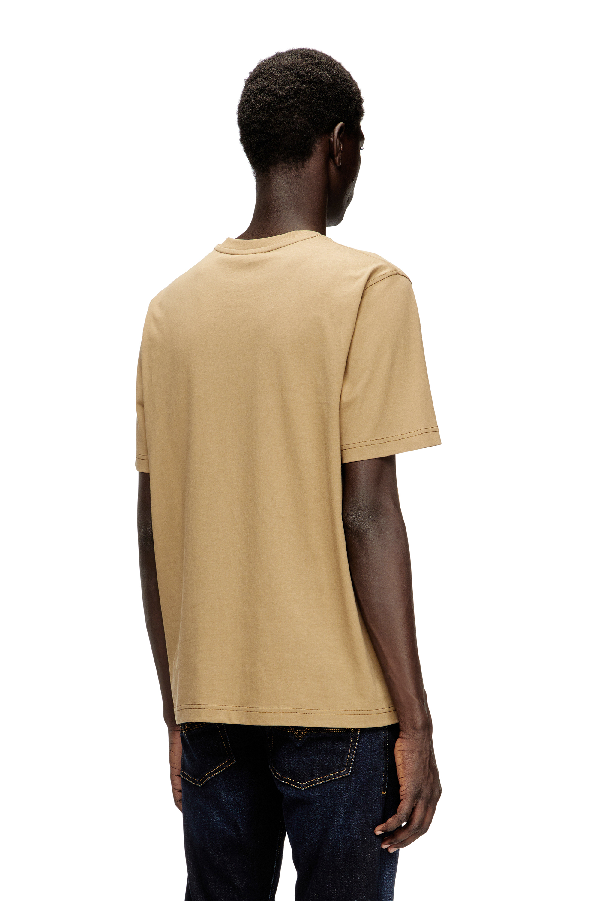 Diesel - T-ADJUST-V2, Herren Leichtes Baumwoll-T-Shirt mit verblasstem Logo in Beige - 4