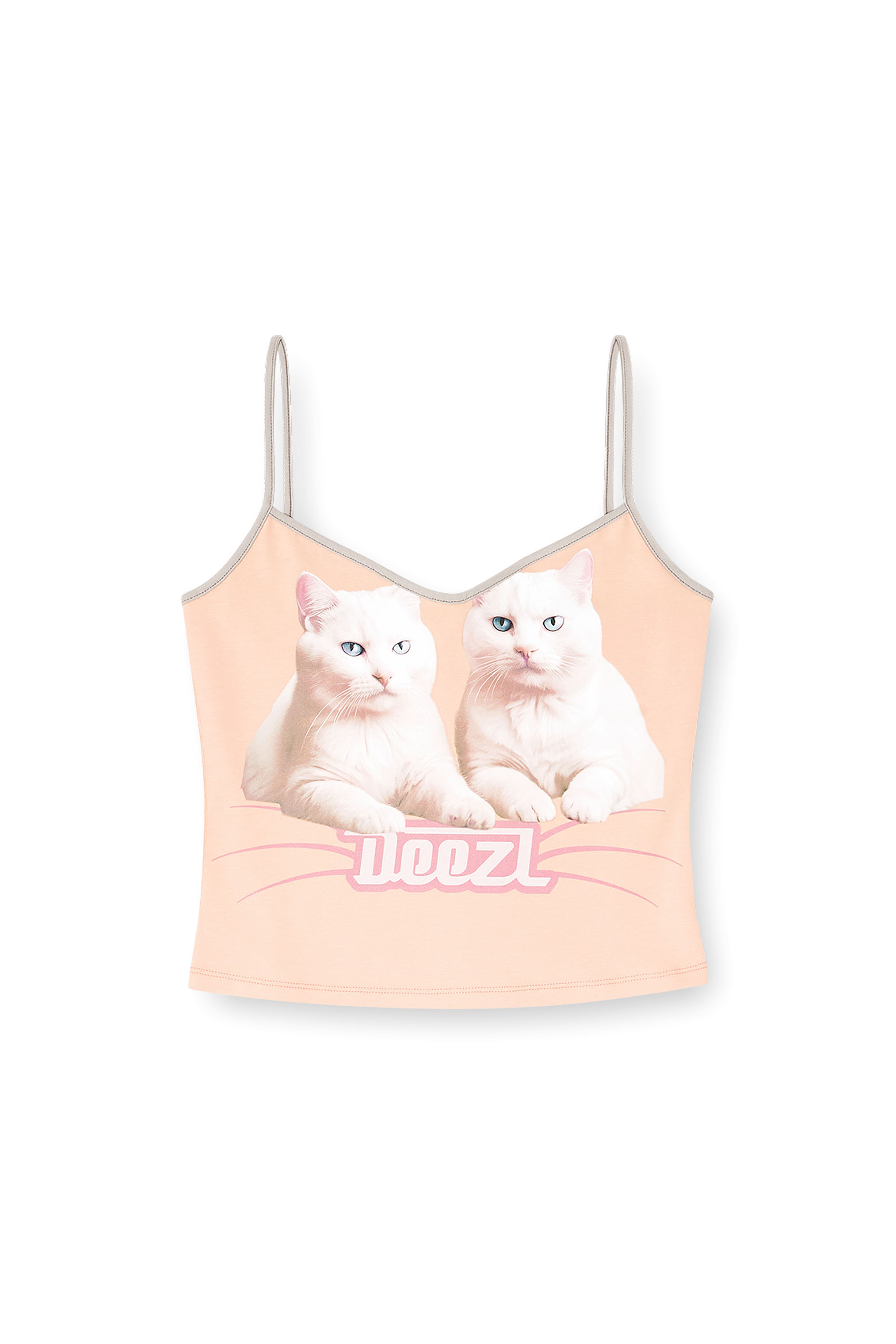 Diesel - T-TOP-R2, Damen Top aus Baumwolle mit schmalen Trägern in Rosa - 3