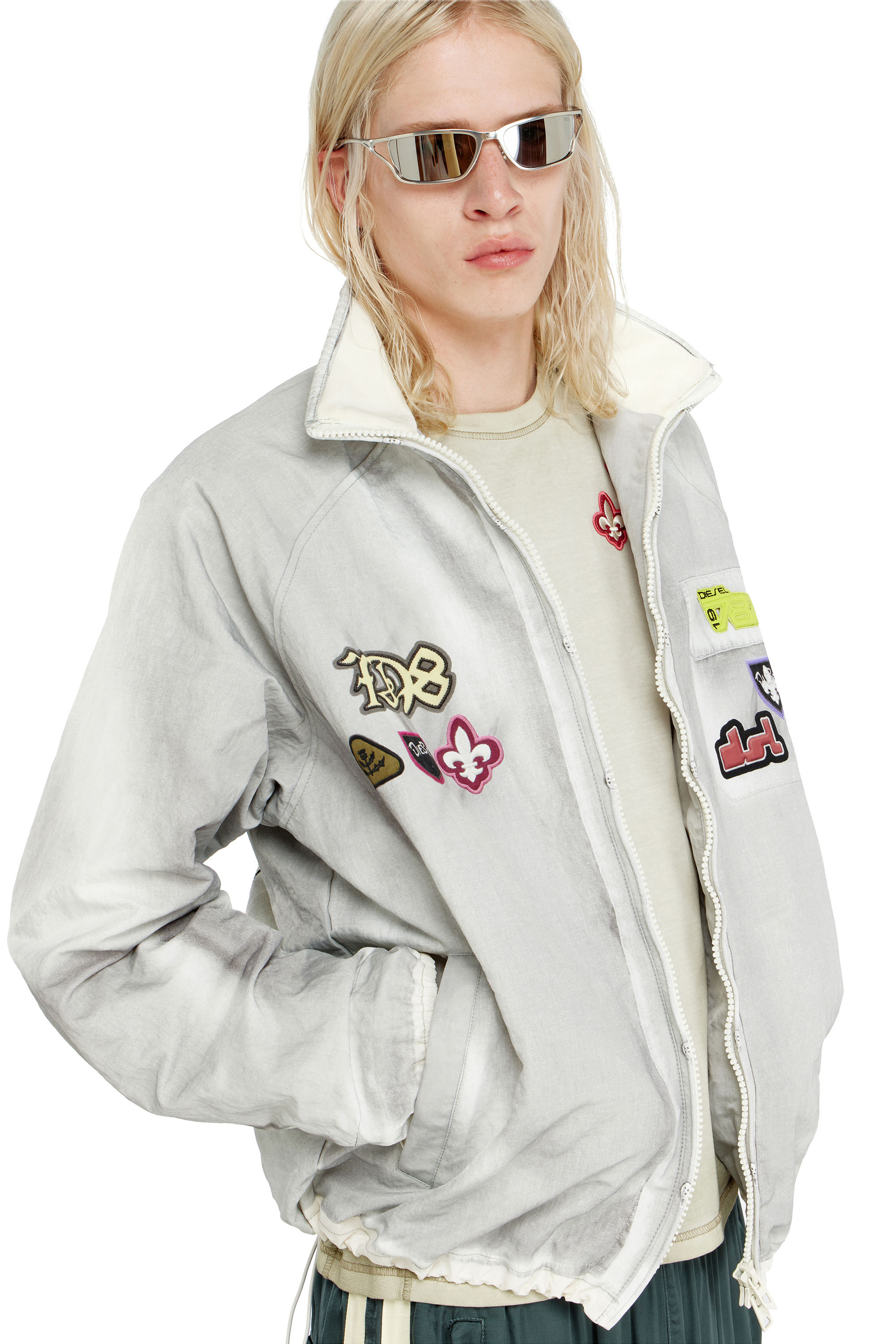 Diesel - J-PATCH, Herren Windbreaker mit trompe-l&rsquo;oeil patches in null - 6