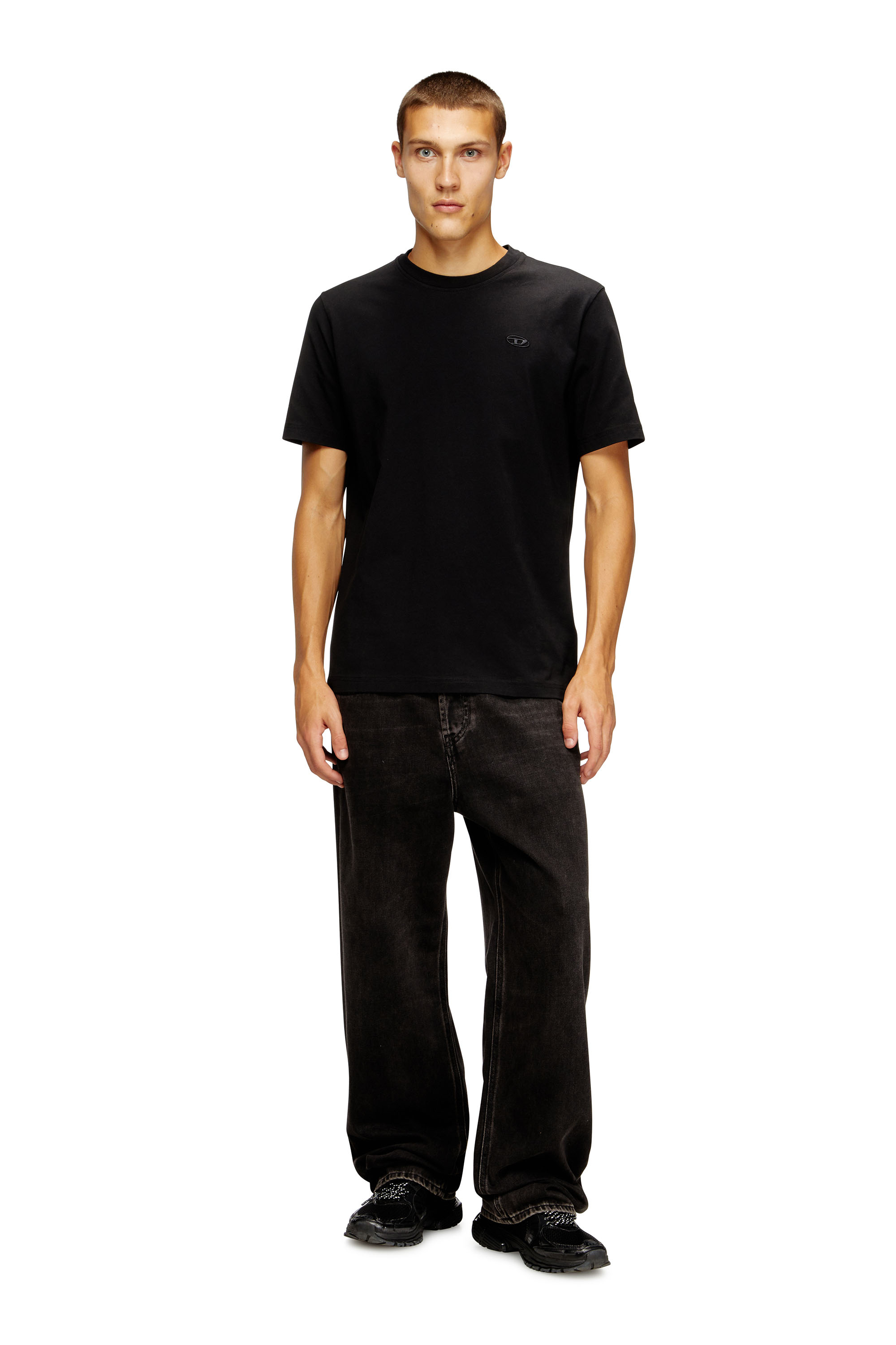 Diesel - T-ADJUST-T10, Herren Baumwoll-T-Shirt mit Grafikdruck auf dem Rücken in Schwarz - 1