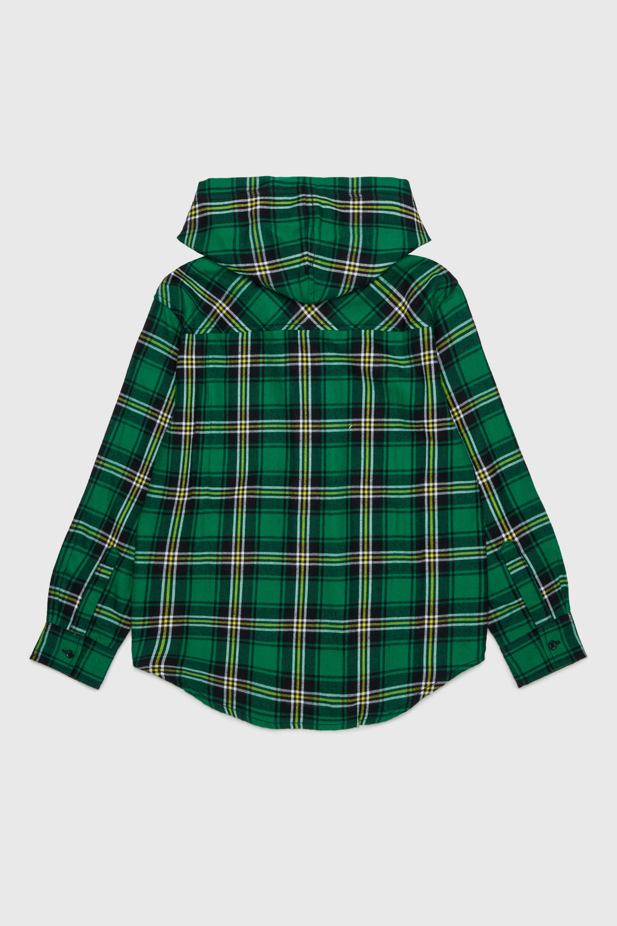 Diesel - CHECK OVER, Herren Hooded check shirt mit Oval D Stickerei in Gr&uuml;n - 2