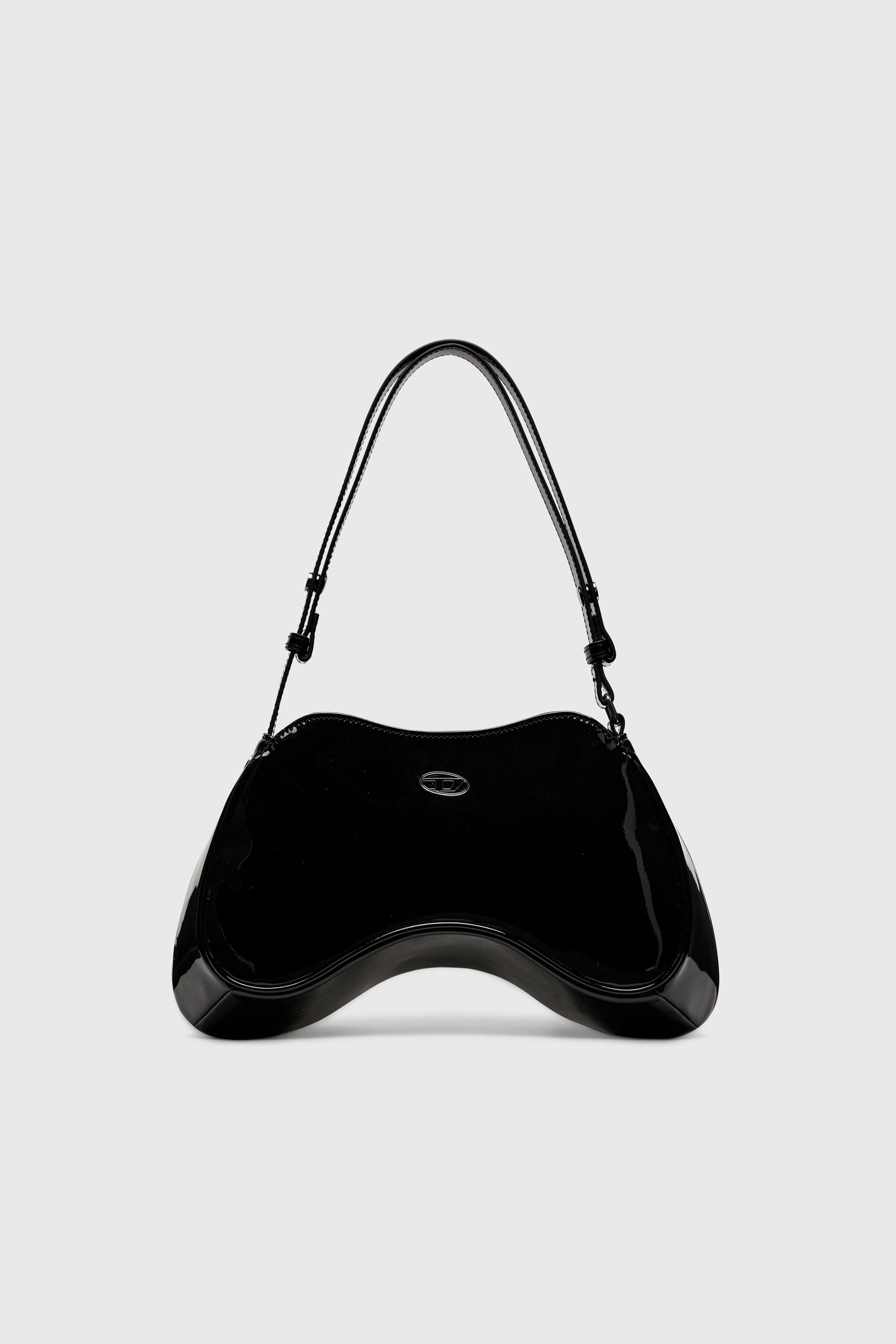 Diesel - PLAY SHOULDER, Damen Play-Gl&auml;nzende Schultertasche in Schwarz - 1