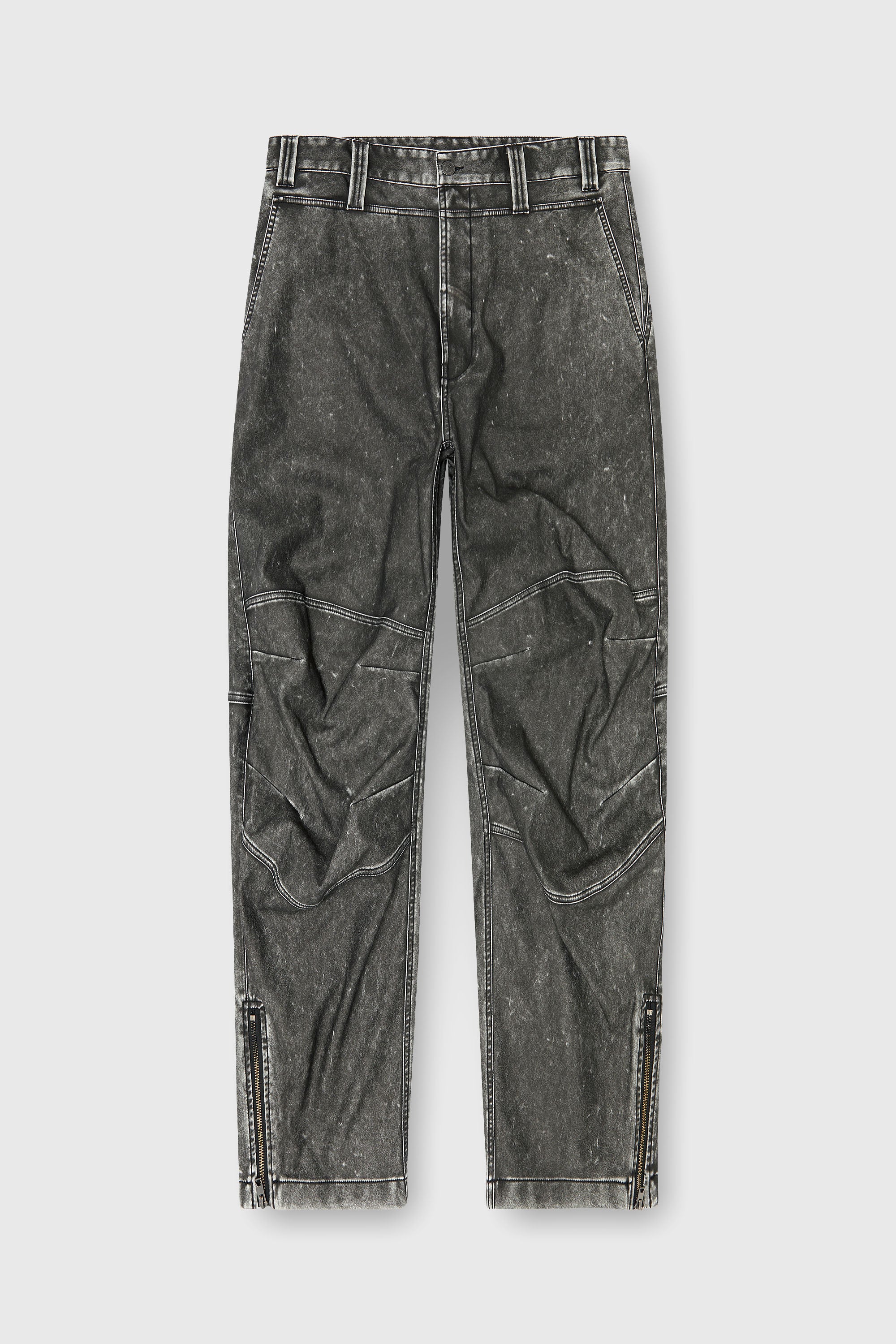 Diesel - P-DELLY-NJCJ, Herren Hose aus Material mit distressed-Effekt in Dunkelgrau - 2