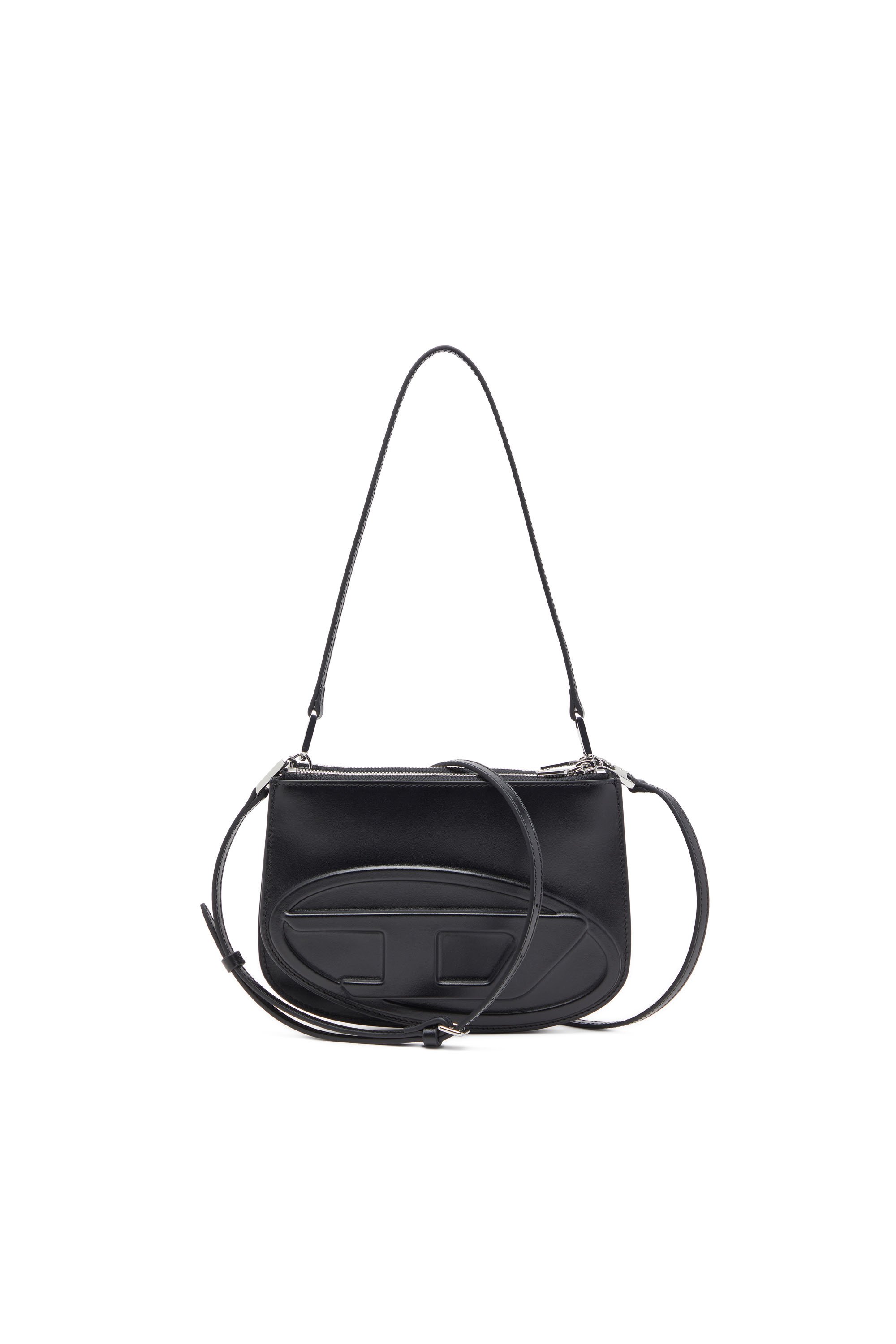 Diesel - 1DR TWIN, Damen 1DR Twin-Schultertasche mit Doppelbeutel aus bedrucktem Leder in Schwarz - 1