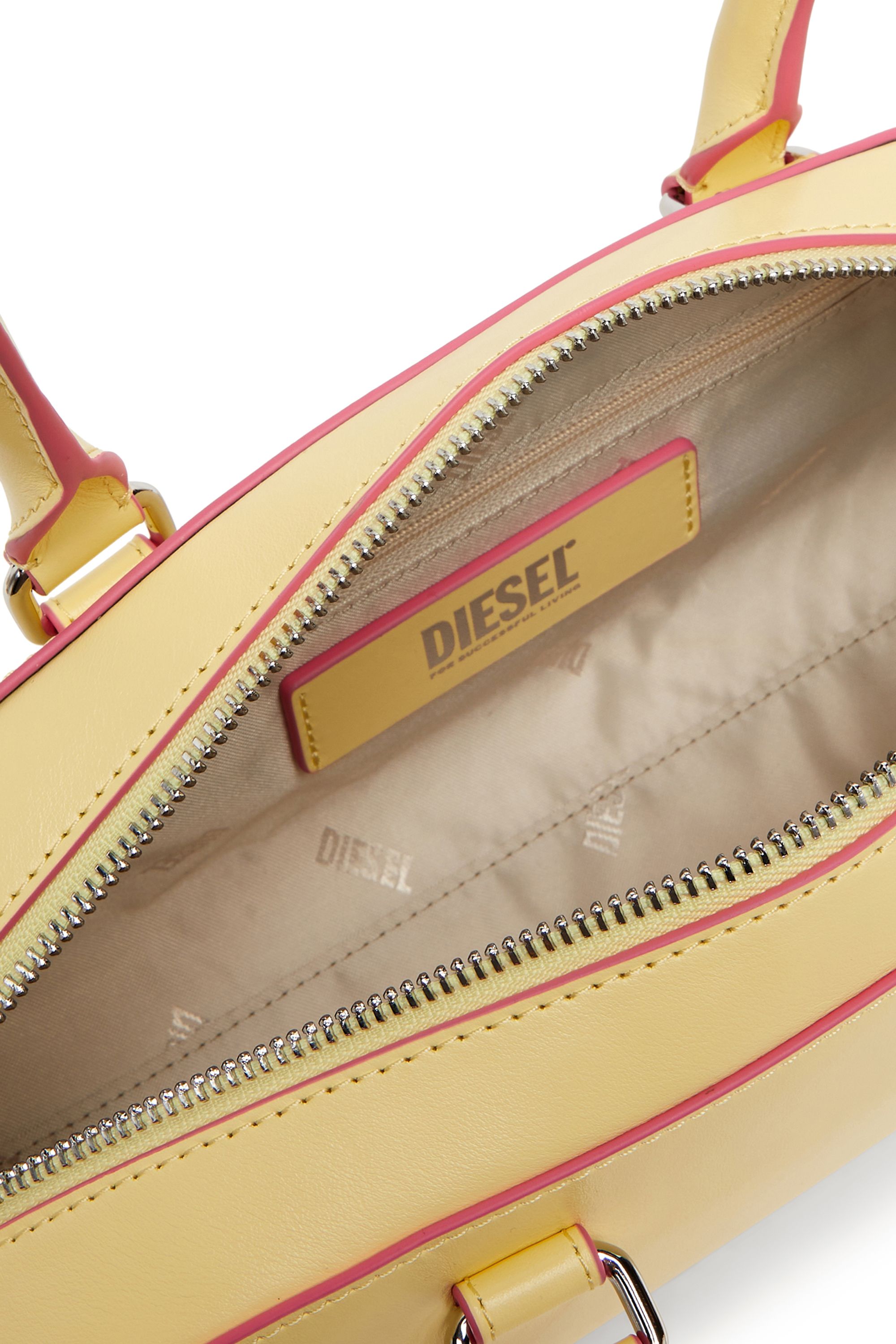 Diesel - 1DR DOME SHOULDER EW, Damen 1DR Dome - Langgezogene Bowlingtasche aus Leder in Gelb - 3