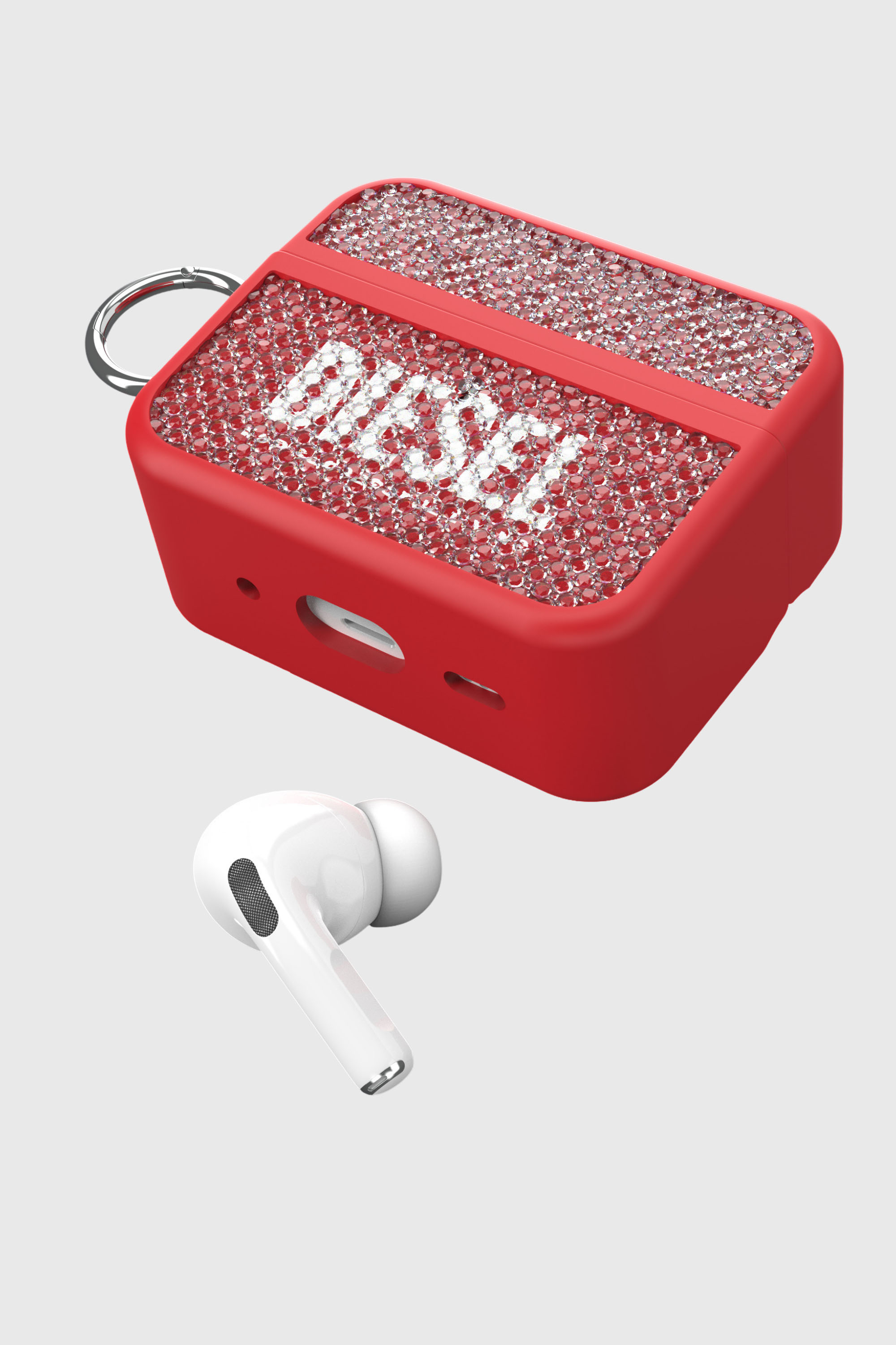 Diesel - 60196 AIRPOD CASE AIRPODS CASE, Unisex Swarovski Crystal Case for Airpods Pro / Pro 2 in Rot - 4