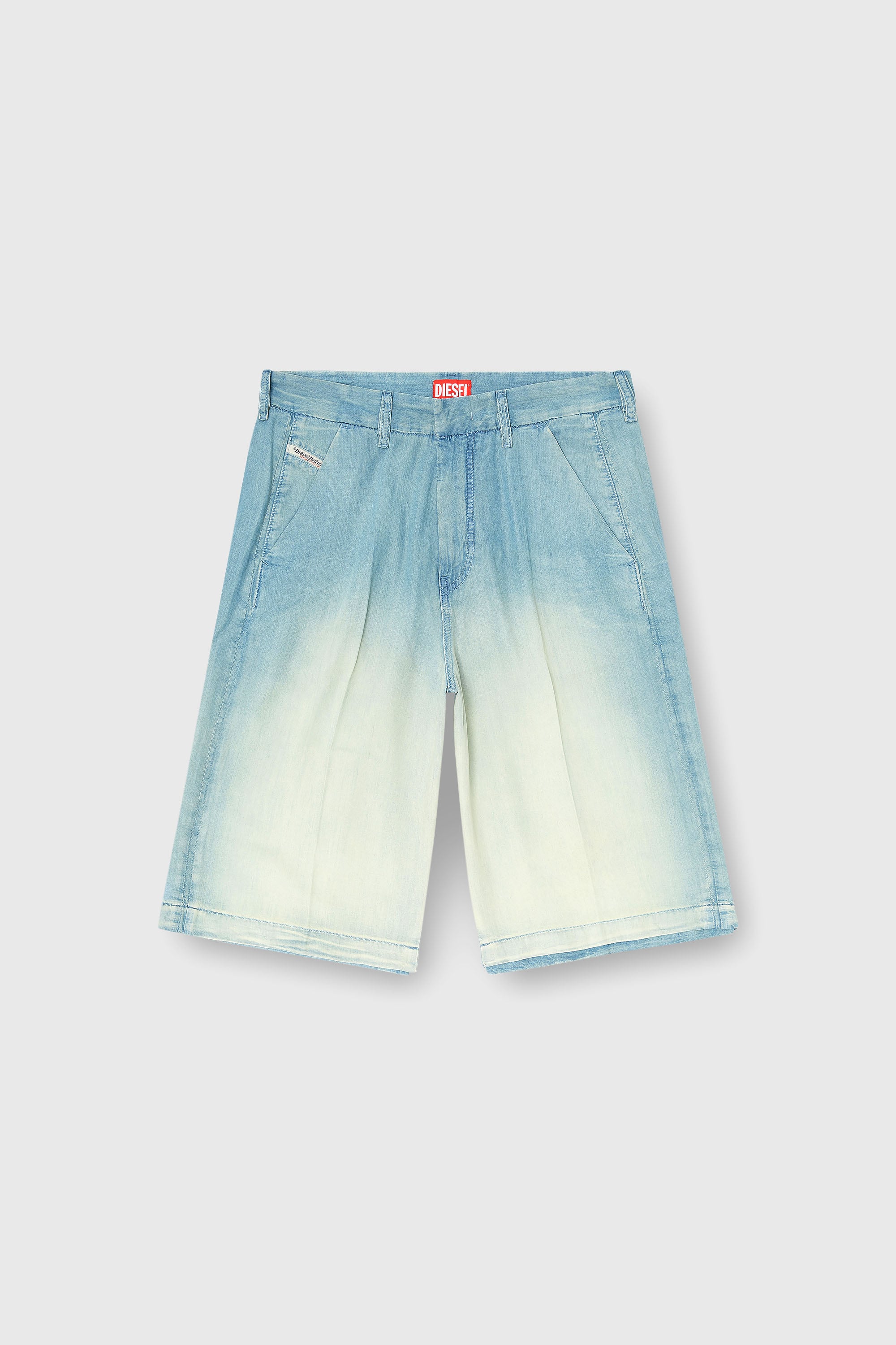 Diesel - D-TYLOR-SHORT-S, Herren Shorts aus flie&szlig;endem, &uuml;berf&auml;rbtem Denim in Hellblau - 2