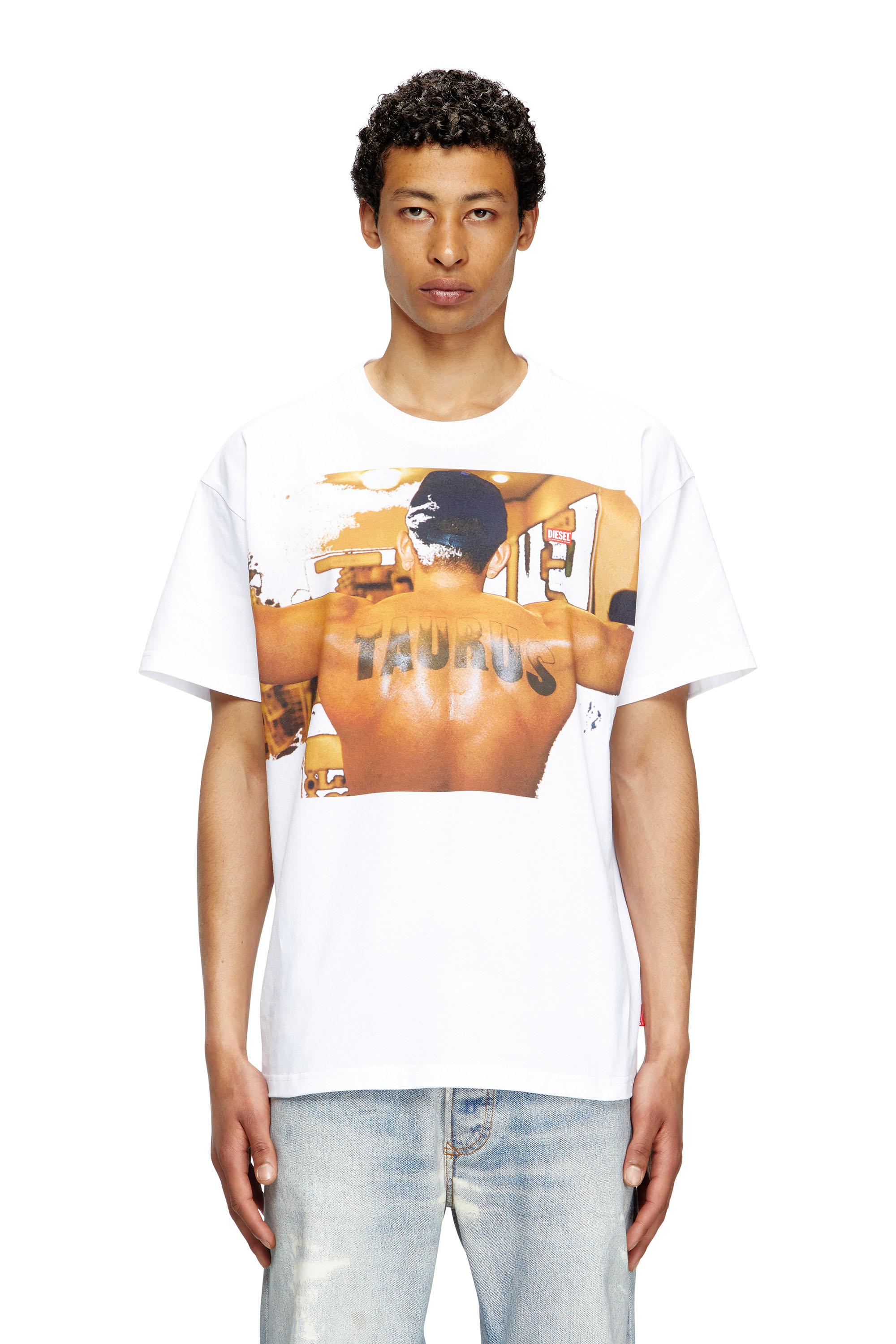 Diesel - PR-T-NORM-TOM25-1, Unisex T-Shirt mit Grafik-Print in Weiß - 3