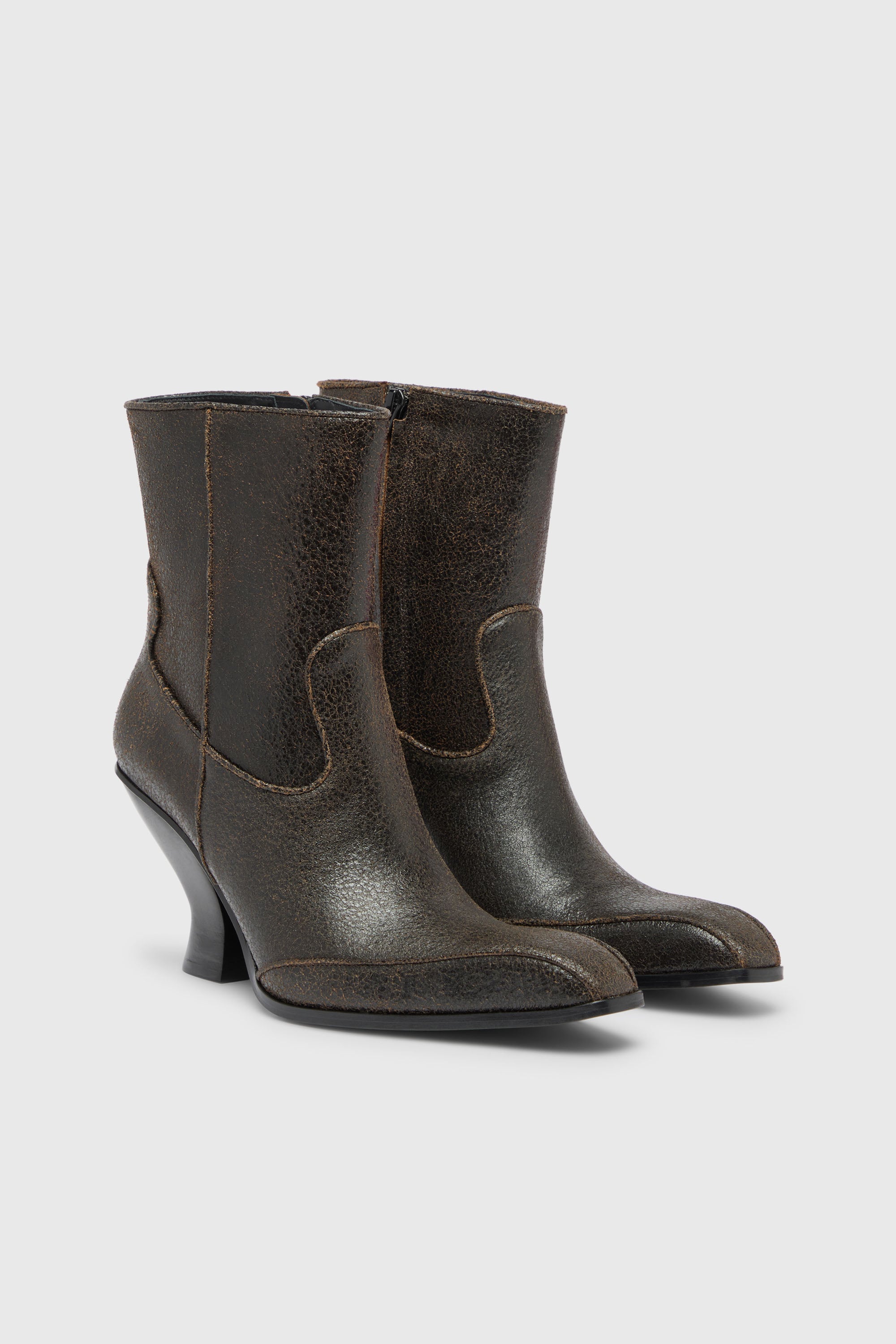 Diesel - D-LUFFY-75-AB, Damen D-Luffy &ndash; Stiefeletten aus crackled Leder in Dunkelbraun - 2