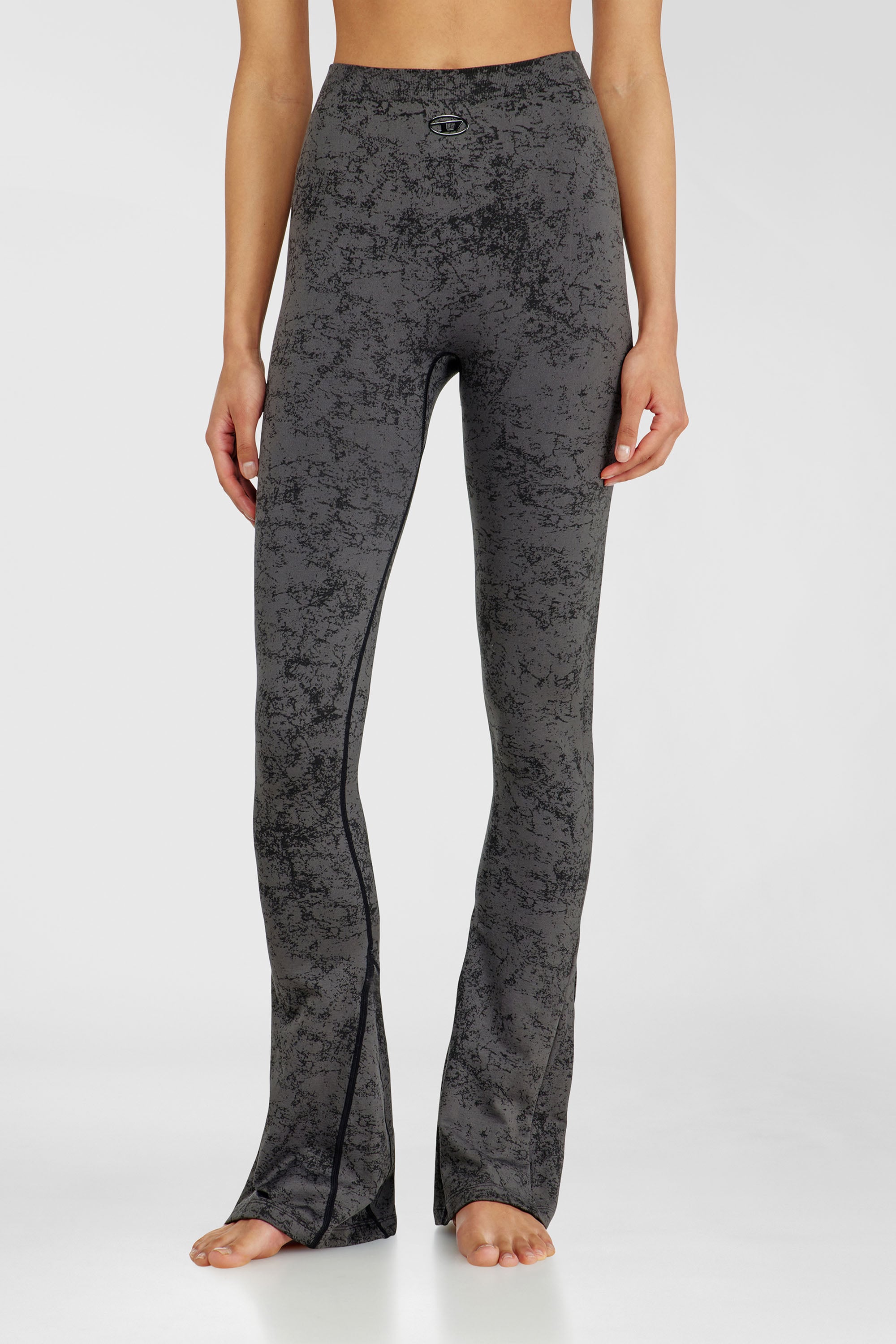 Diesel - CORNELIA-UTLT, Woman's Fared leggings with utilitarian print in Dark grey - 3