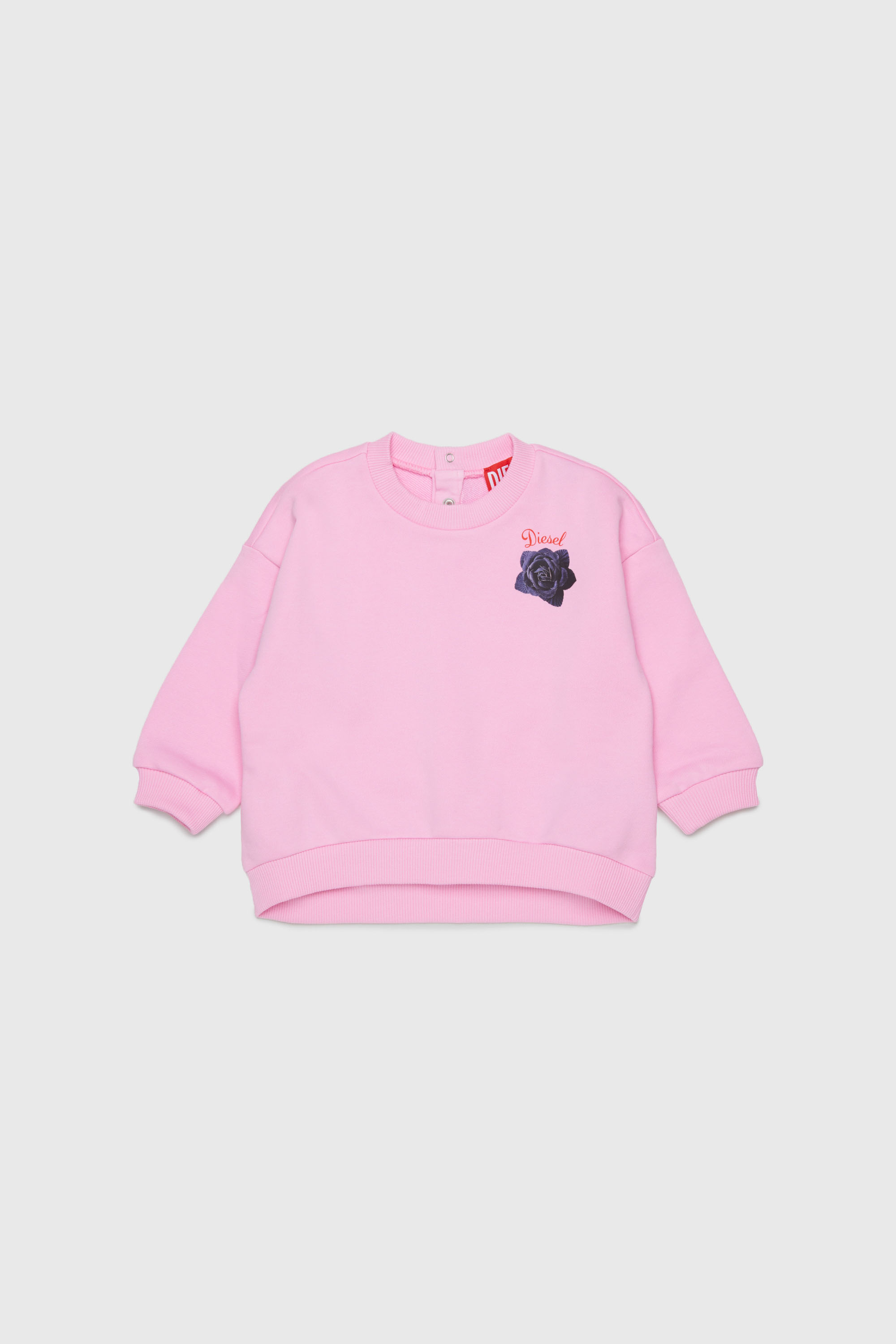 Diesel - SROSEB, Damen Sweatshirt aus Baumwolle mit Rosenprint in Rosa - 1