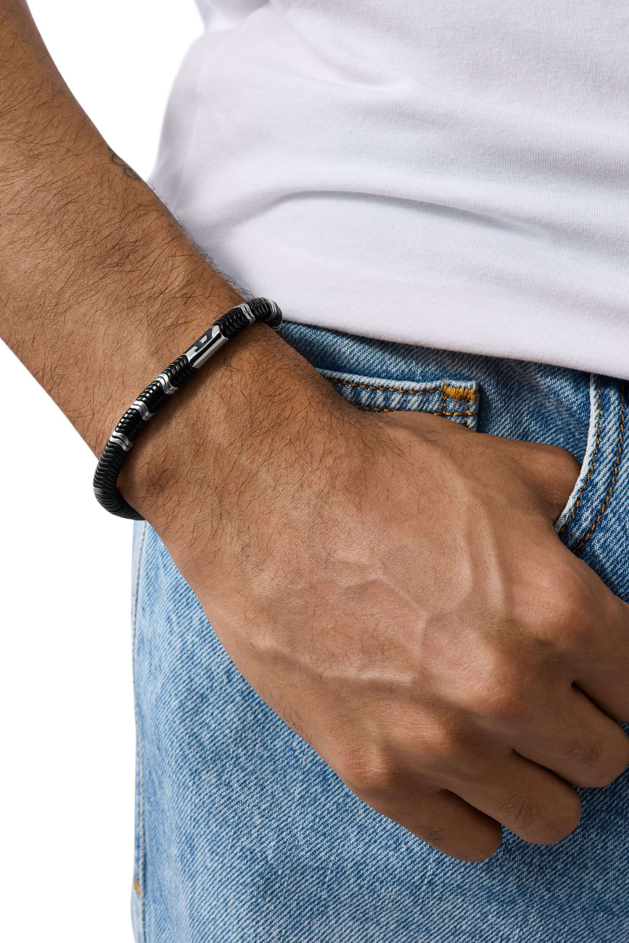 Diesel - DX1574931 JEWEL, Unisex Perlenarmband aus Hämatit in Schwarz - 3