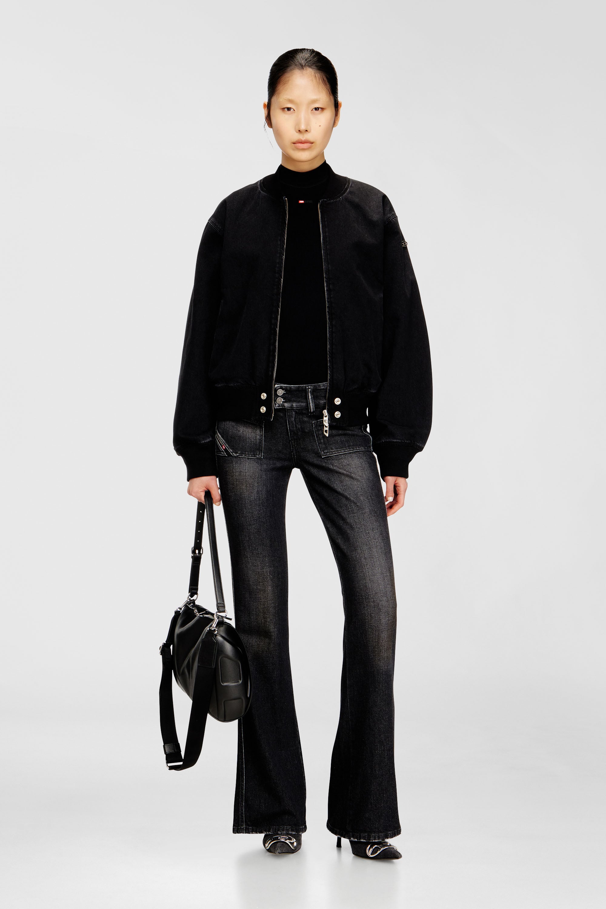 Diesel - D-GUZ, Unisex's Bomber jacket in denim in Black - 2