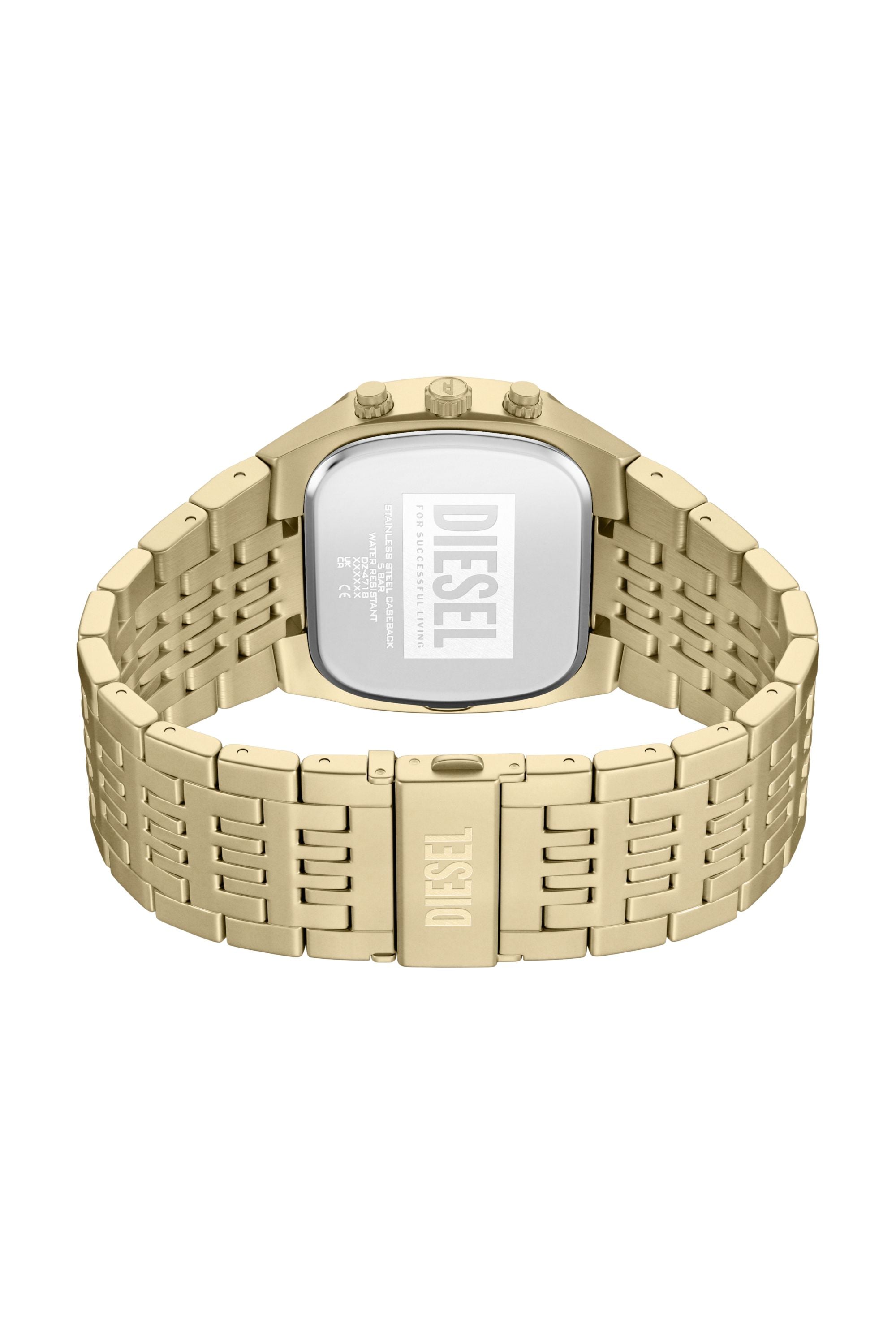 Diesel - DZ4718 WATCH, Herren Spiked Cushion Uhr aus Edelstahl in Goldton in Gold - 4