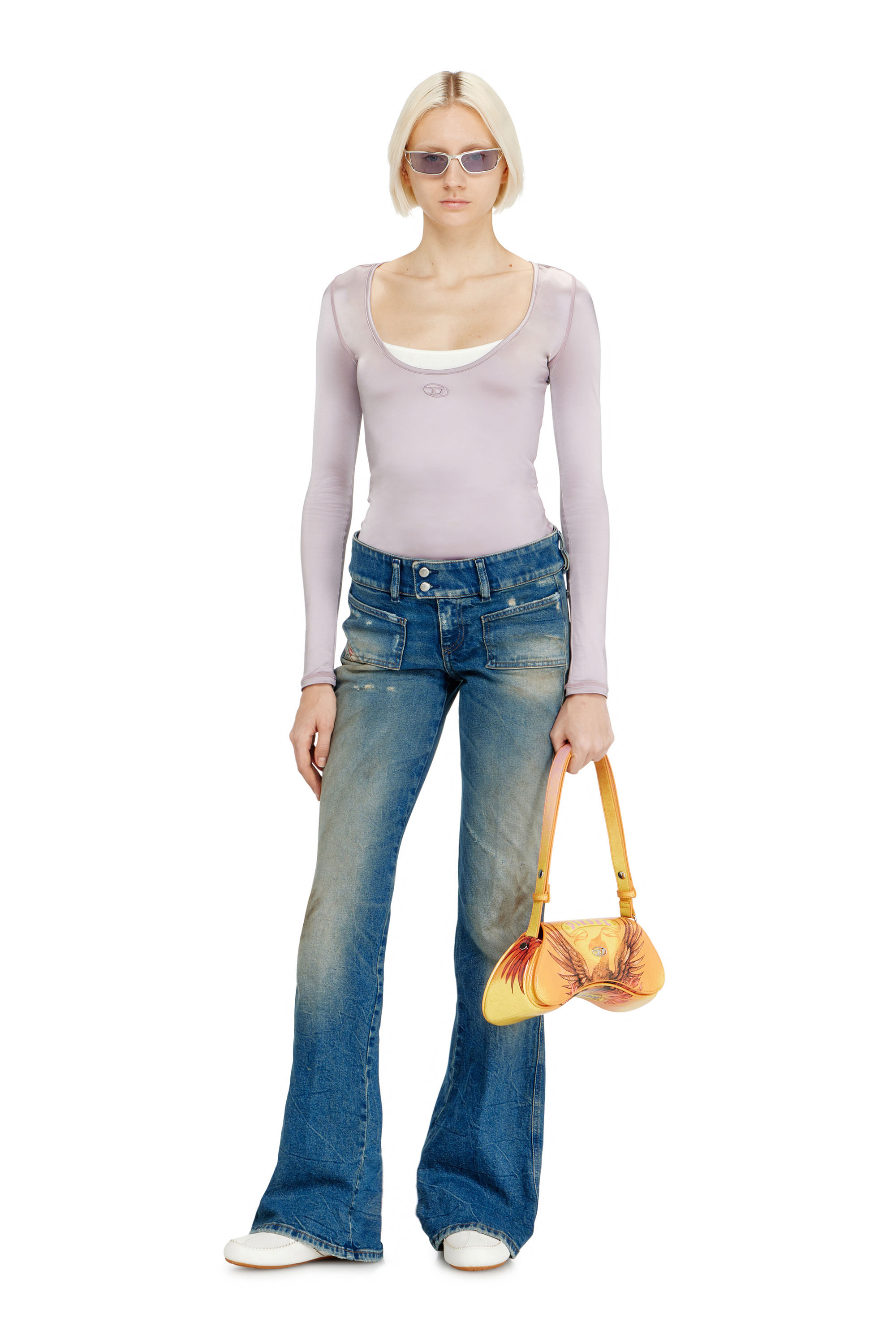 Diesel - Damen Bootcut Jeans D-Hush 09N40, Mittelblau - 1