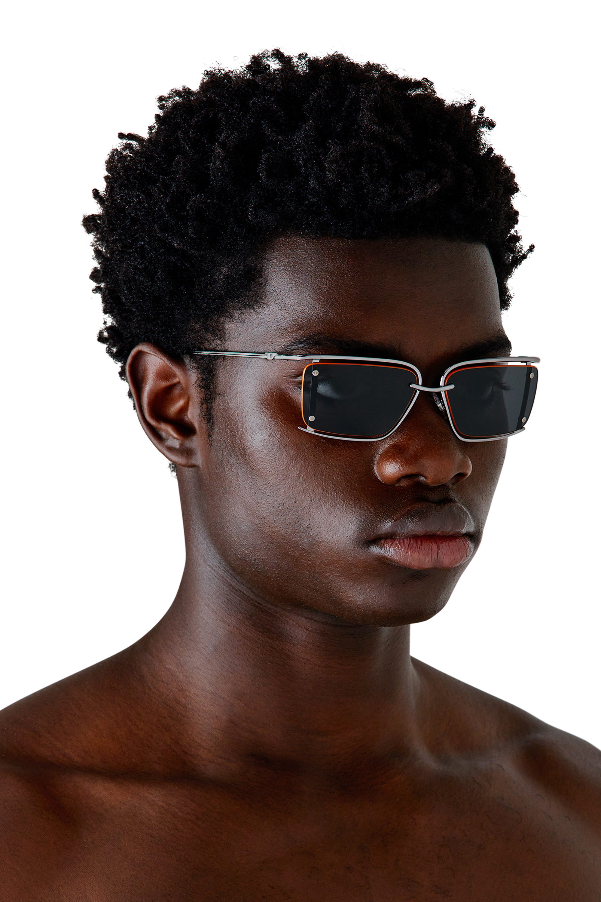 Diesel - 0DL1002, Unisex Rechteckiges Modell Brille in Schwarz - 4