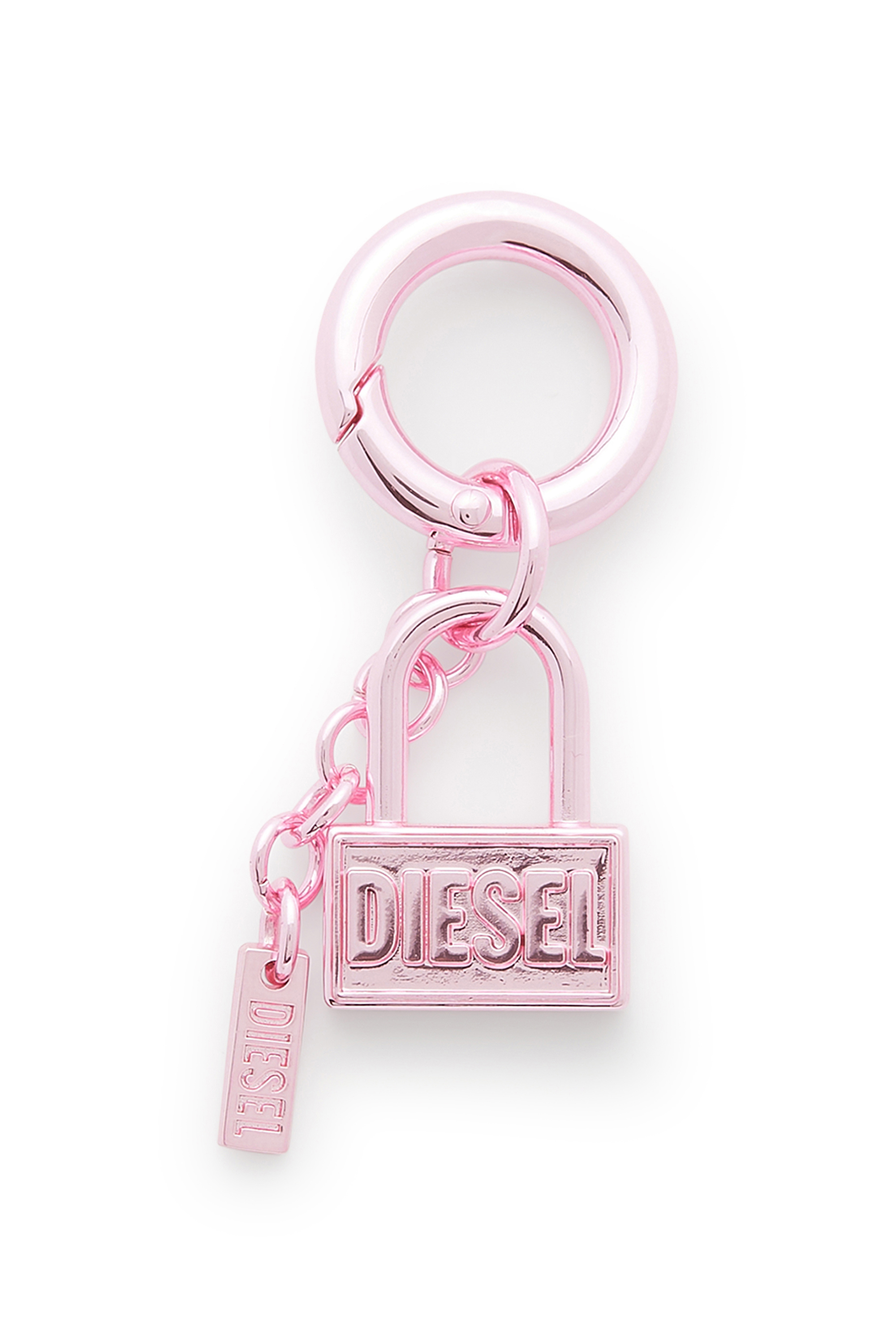 Diesel - CHARM-LOCK, Unisex Metall-Schl&uuml;sselanh&auml;nger mit Vorh&auml;ngeschloss-Design in Rosa - 1