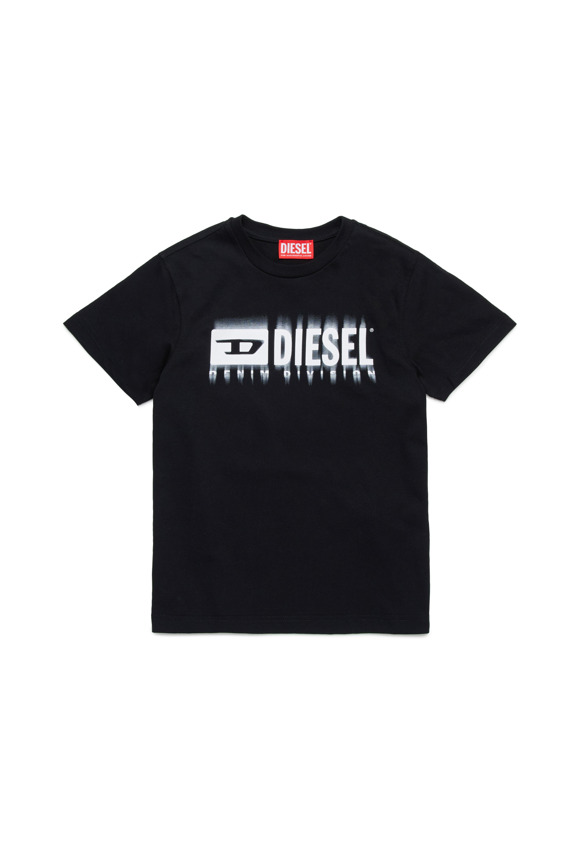 Diesel - TDIEGORL6, Herren T-Shirt mit verschmiertem Logo in Schwarz - 1