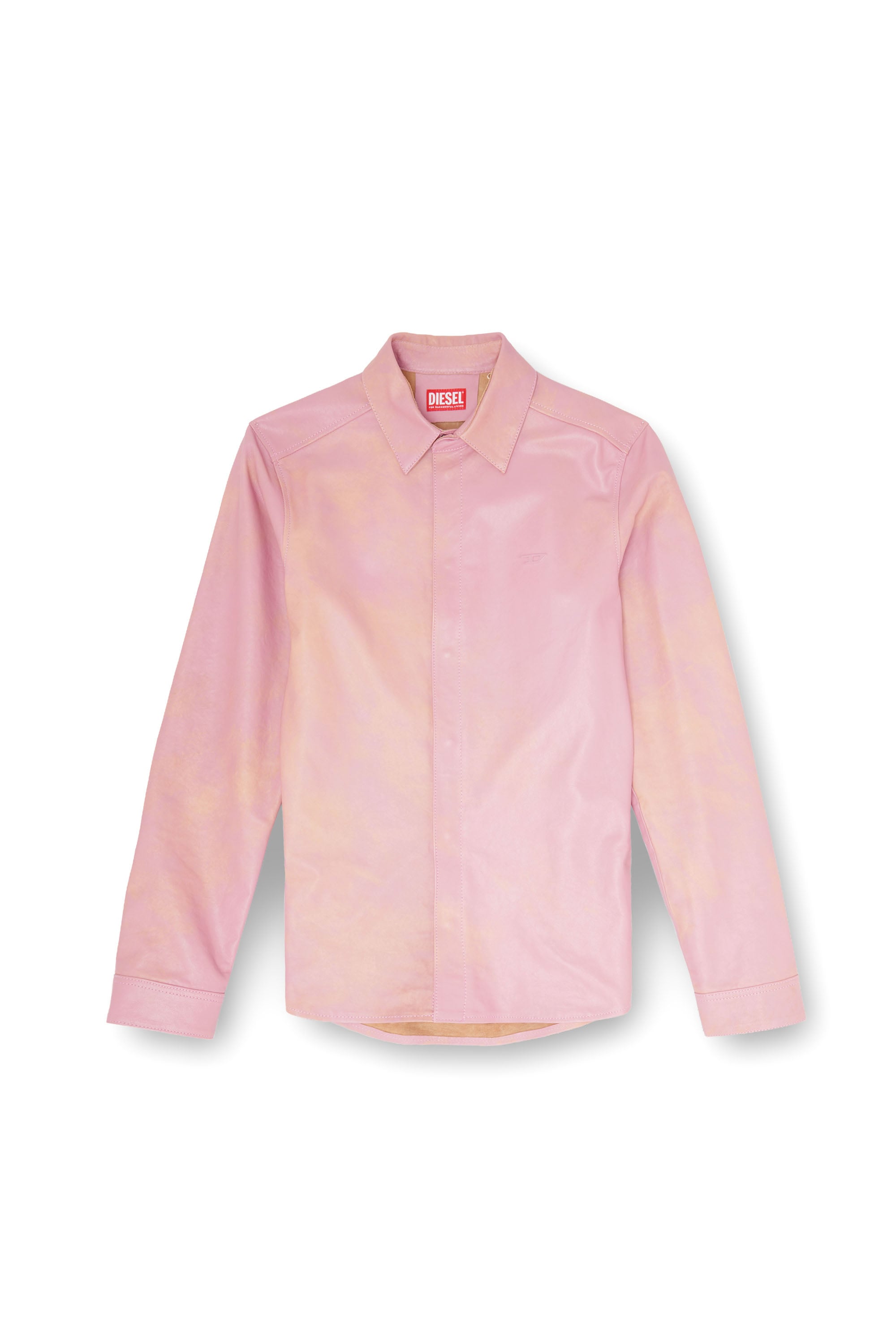 Diesel - S-CIRT, Herren Hemd aus behandeltem Leder in Rosa - 4