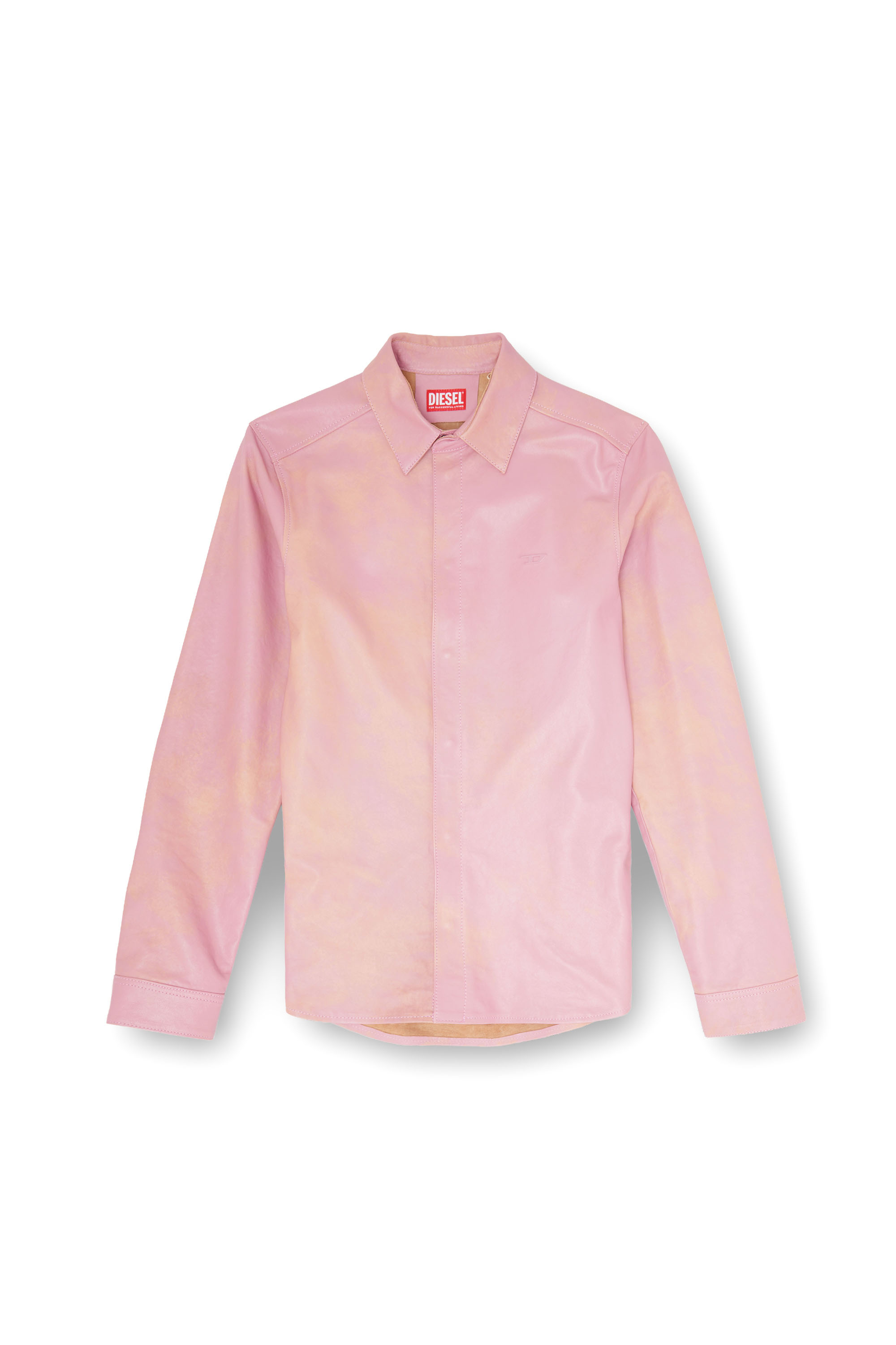 Diesel - S-CIRT, Herren Hemd aus behandeltem Leder in Rosa - 2