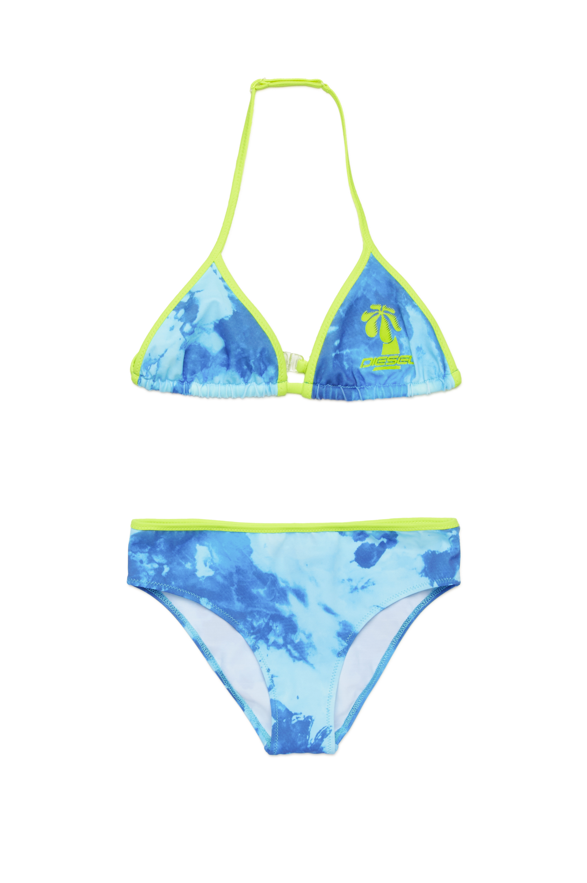 Diesel - MITRULLI, Damen Neckholder-Triangel-Bikini mit Flecken-Print in Blau - 1
