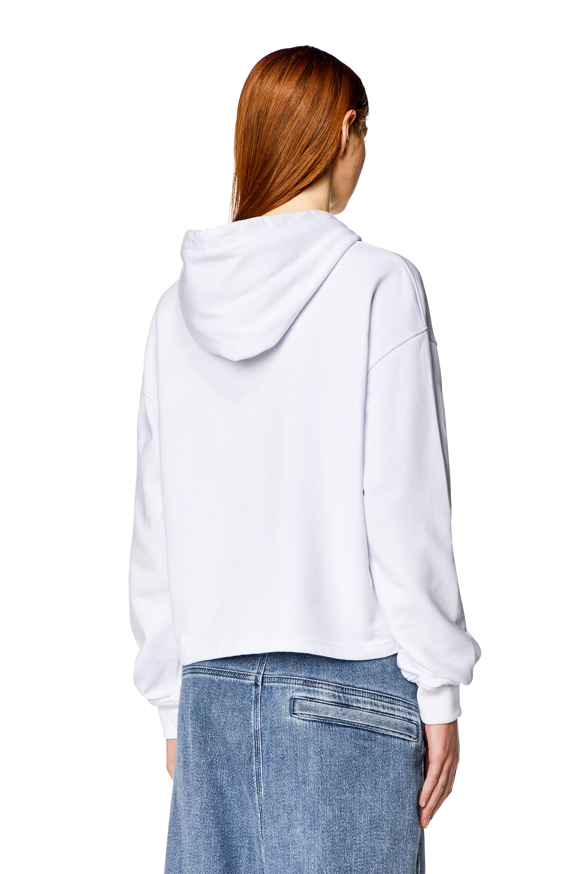 Diesel - F-JARAL-HOOD-D, Woman Oversized hoodie with D patch in White - Image 4
