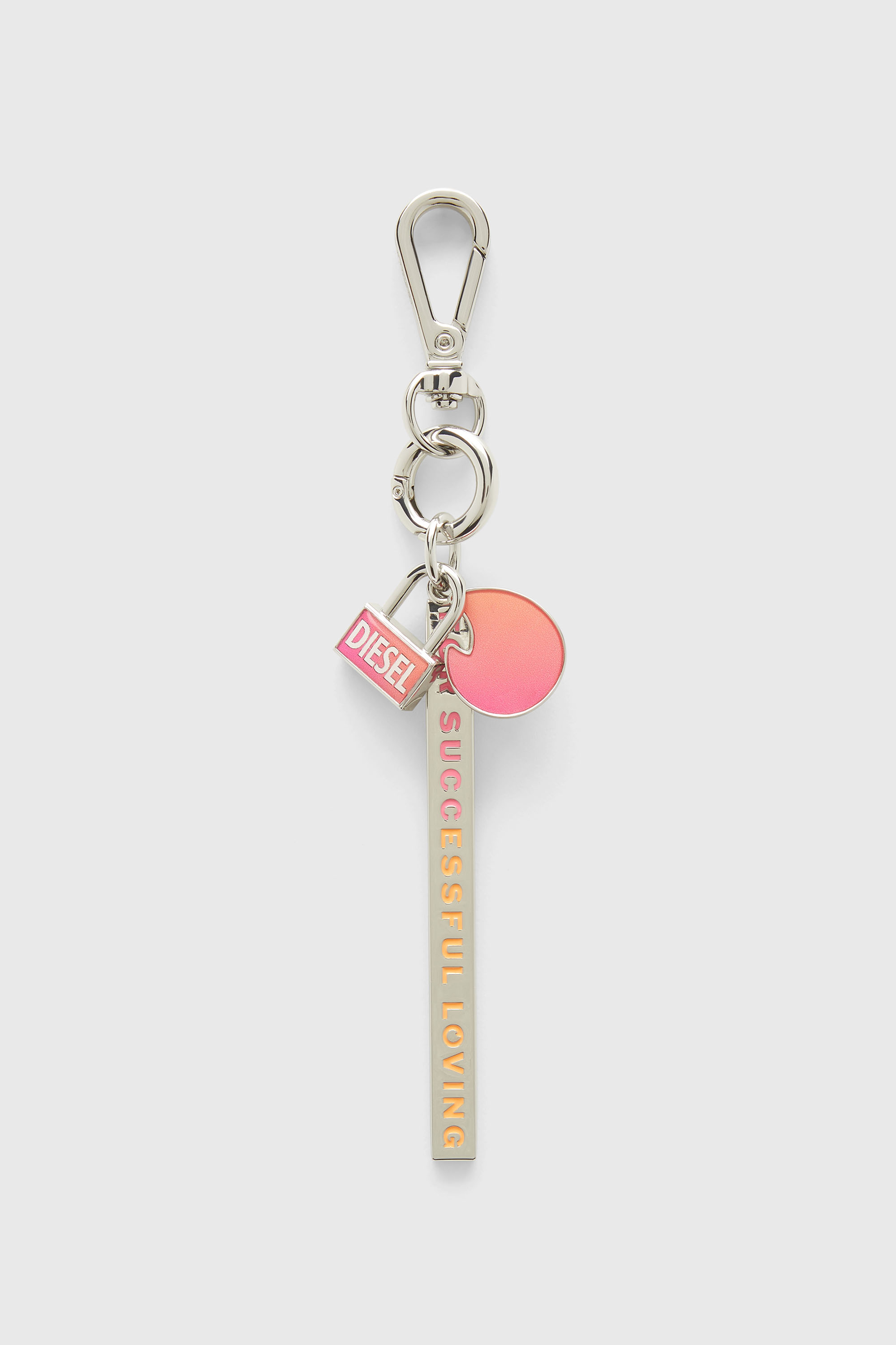 Diesel - TINDER CHARM, Unisex Degrad&eacute; metal Schl&uuml;sselanh&auml;nger in Silber/Rosa - 1