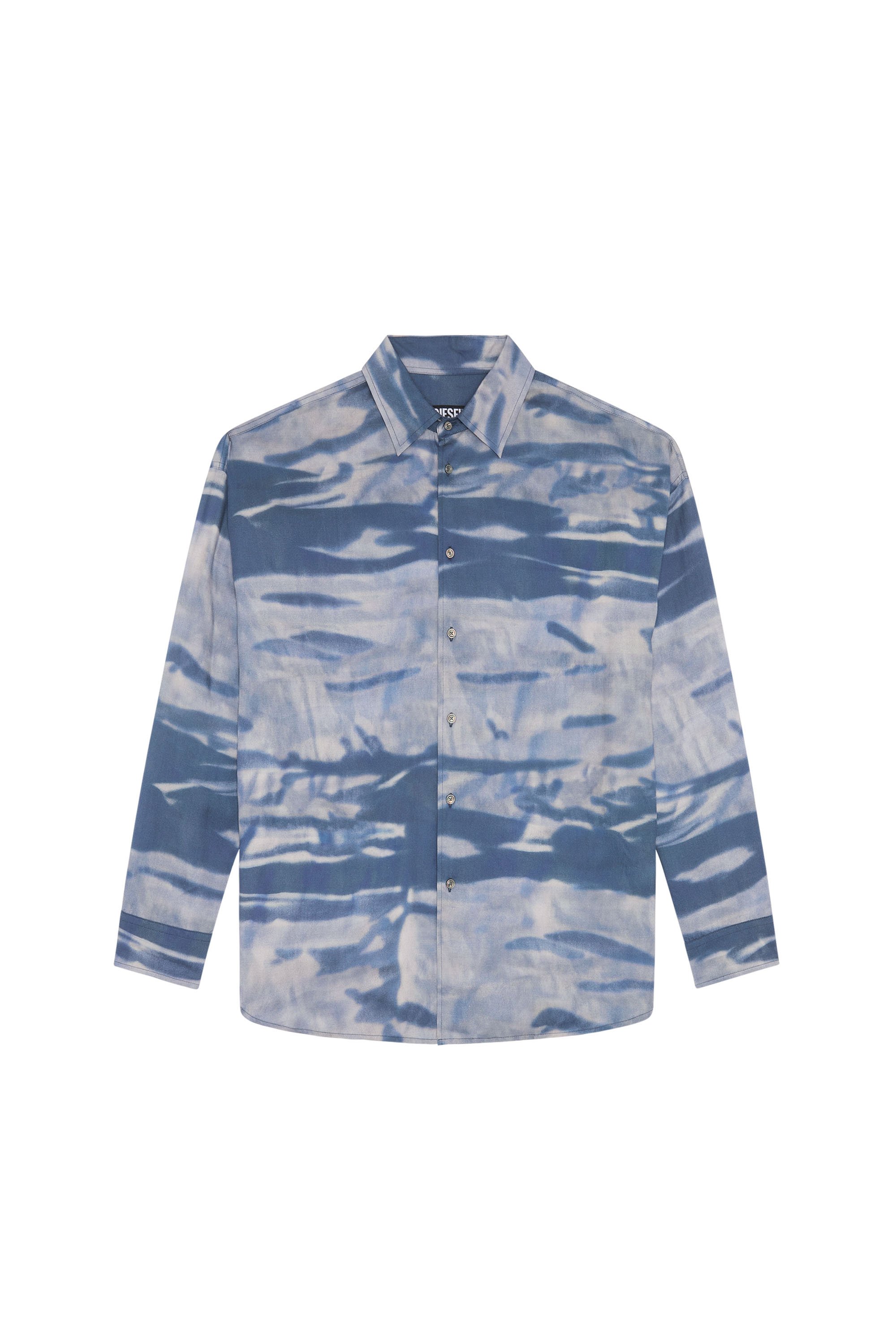S-FLUID-CMF, Grau/Blau - Hemden