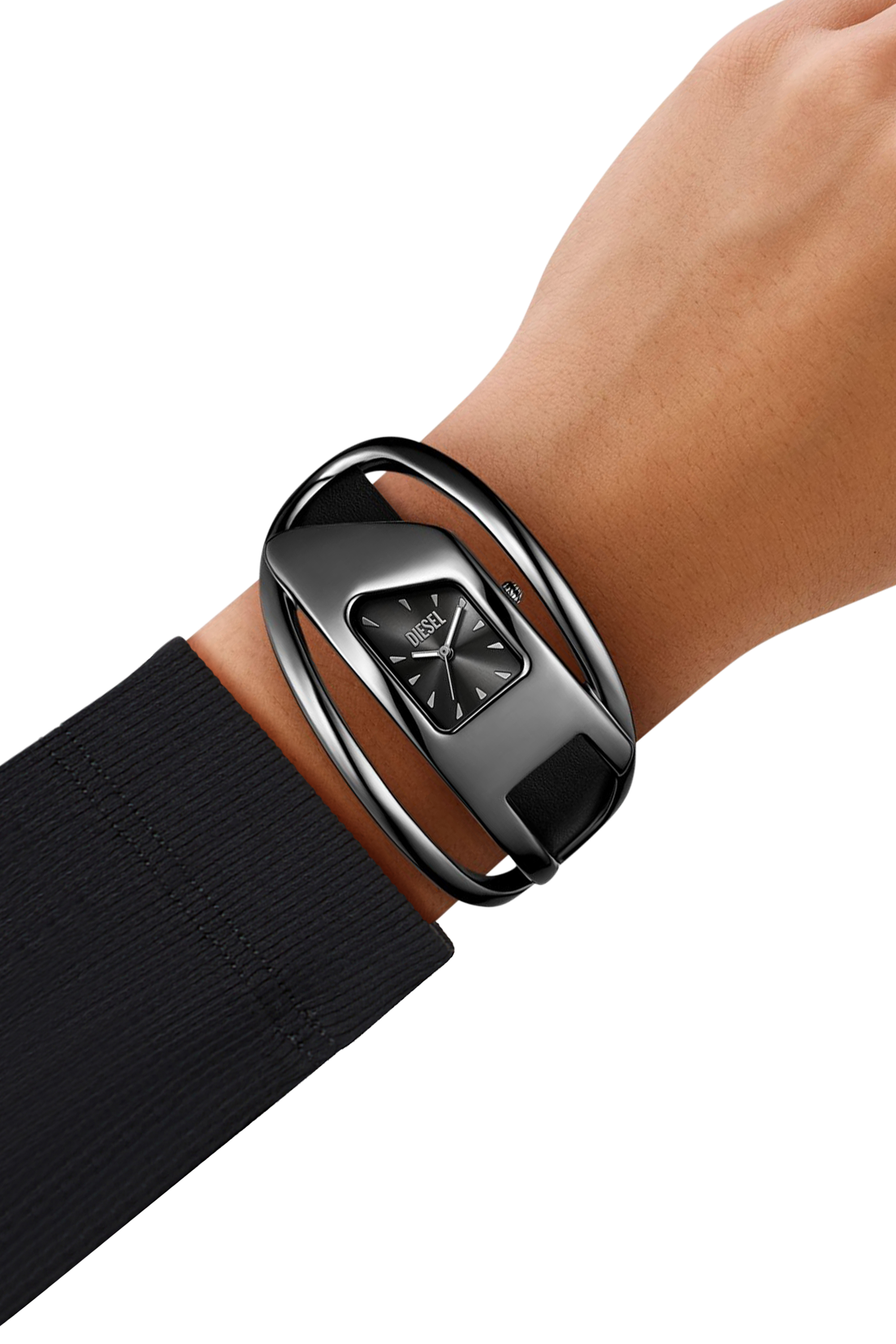 Diesel - DZ5629 WATCH, Damen Wrap-D Schwarze Lederuhr in Schwarz - 4