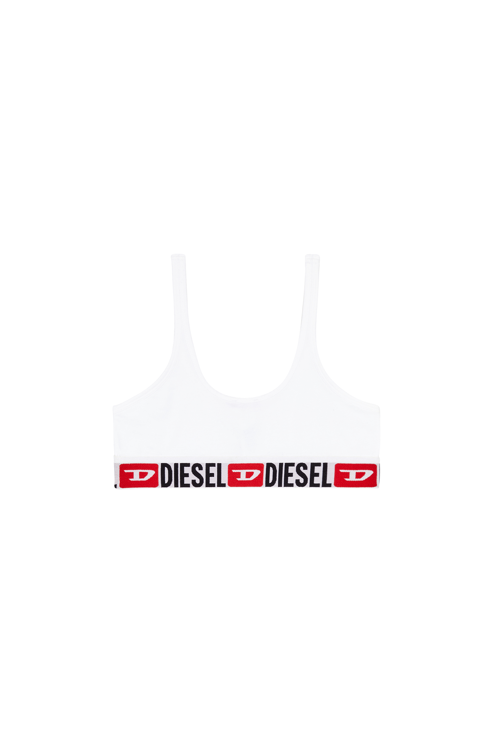 Diesel - UFSB-ORIBA, Damen Bralette mit Logoband in Weiß - 4